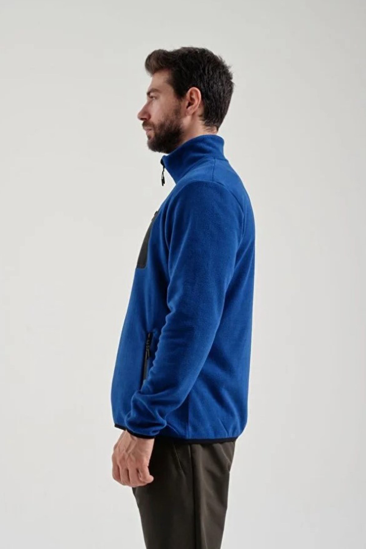 Exuma Erkek Tam Fermuarlı Polar 2312003 Mavi