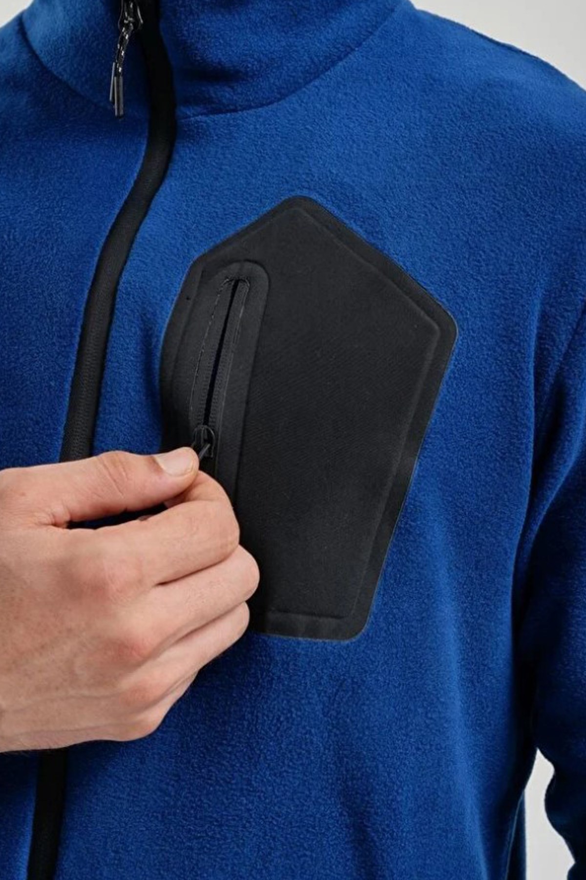 Exuma Erkek Tam Fermuarlı Polar 2312003 Mavi