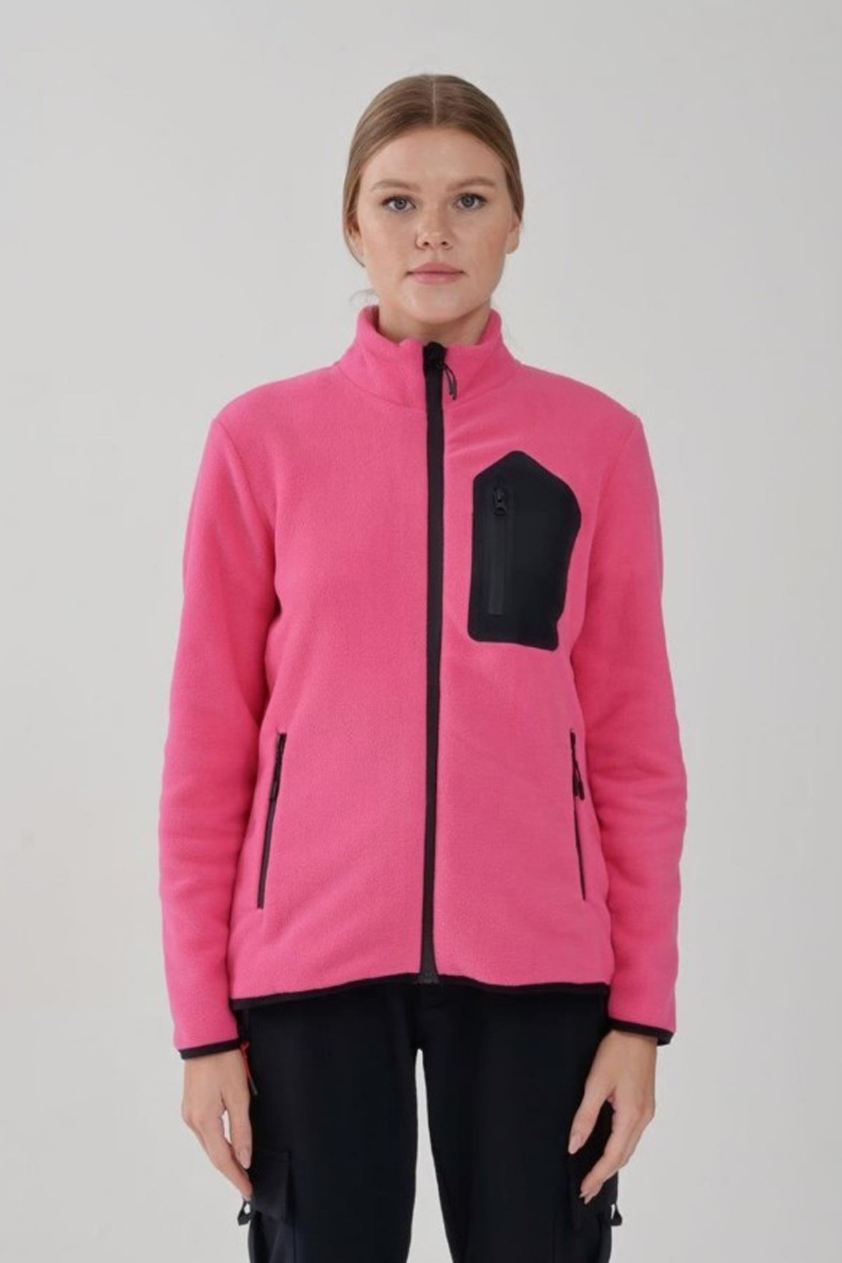 Exuma Kadın Tam Fermuarlı Polar 2322003 Pembe