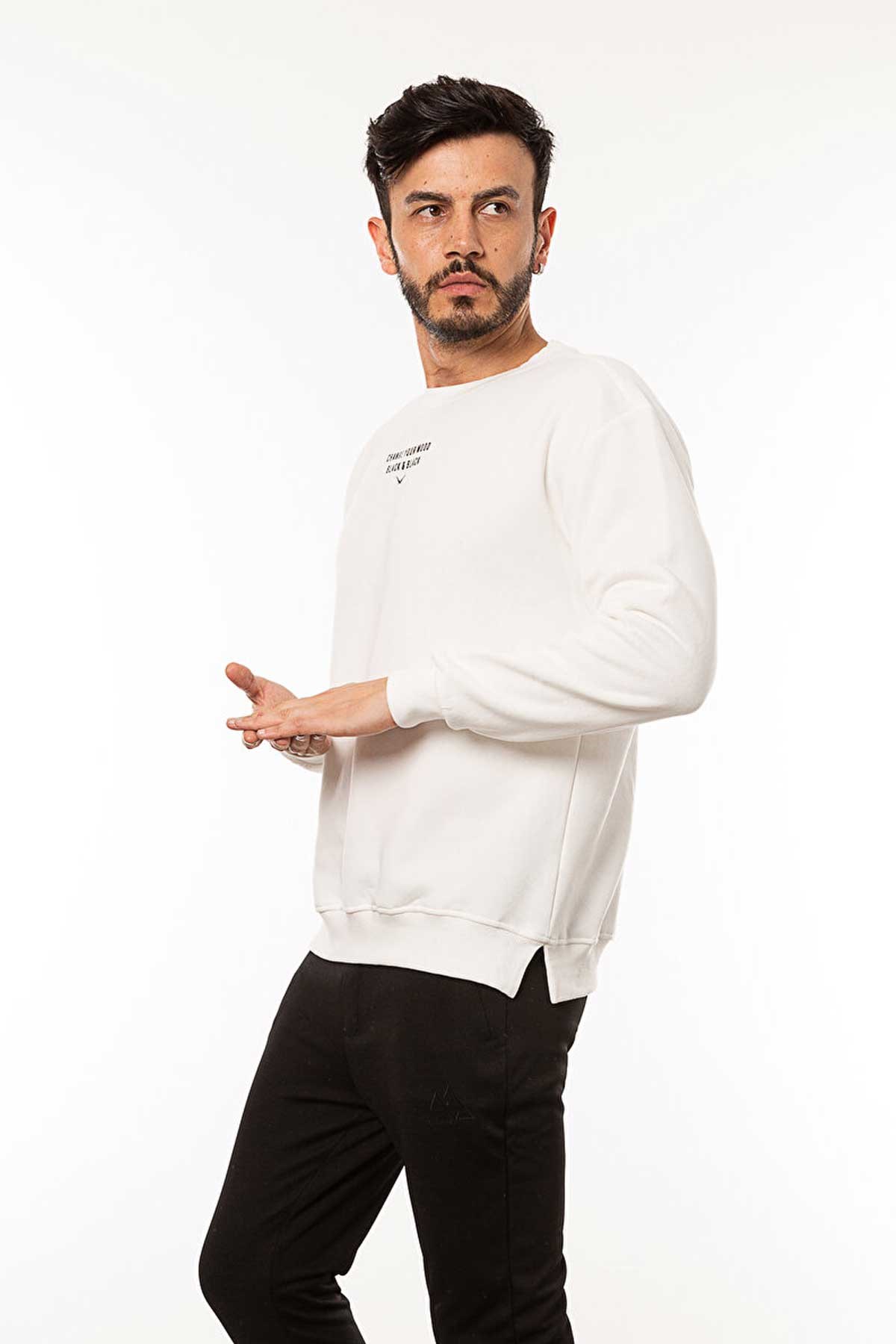 Cazador Erkek Sweatshirt CAZ 5107 Ekru
