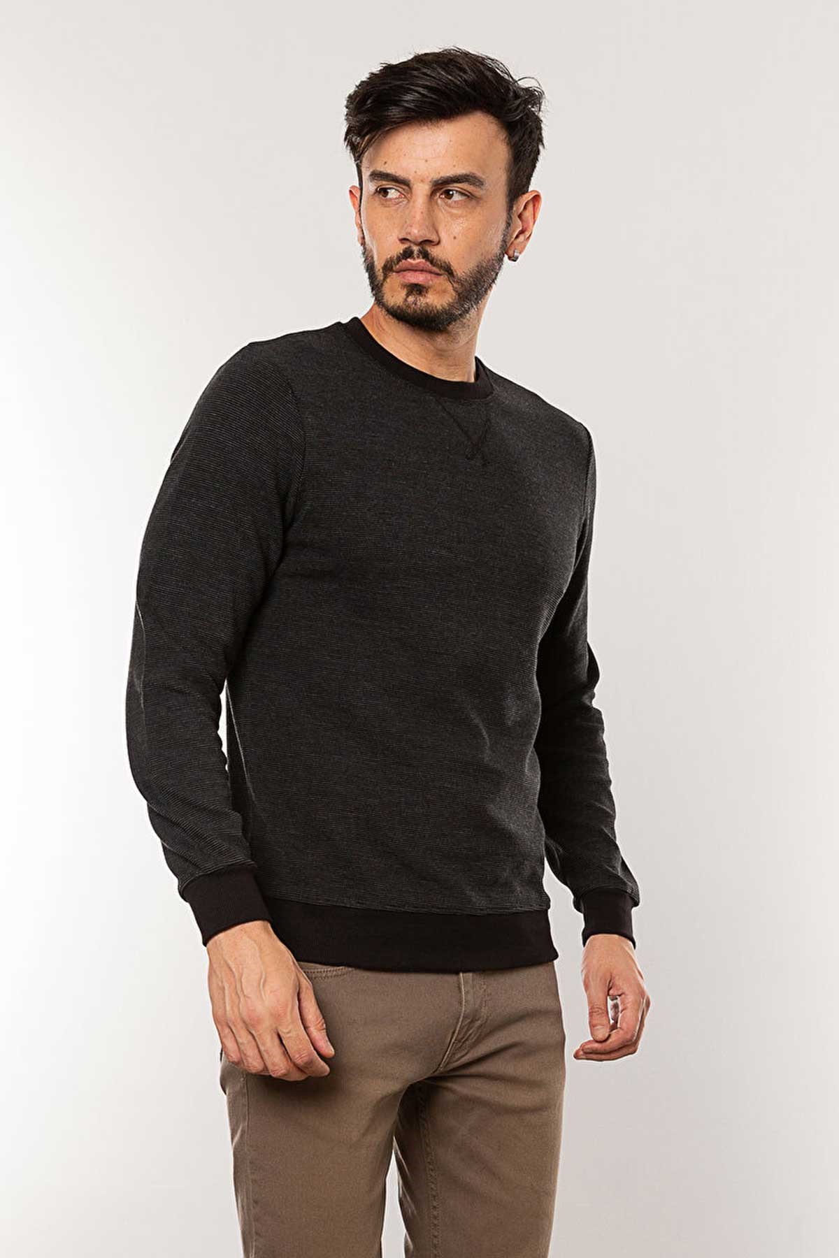 Cazador Erkek Sweatshirt CAZ 5233 Siyah