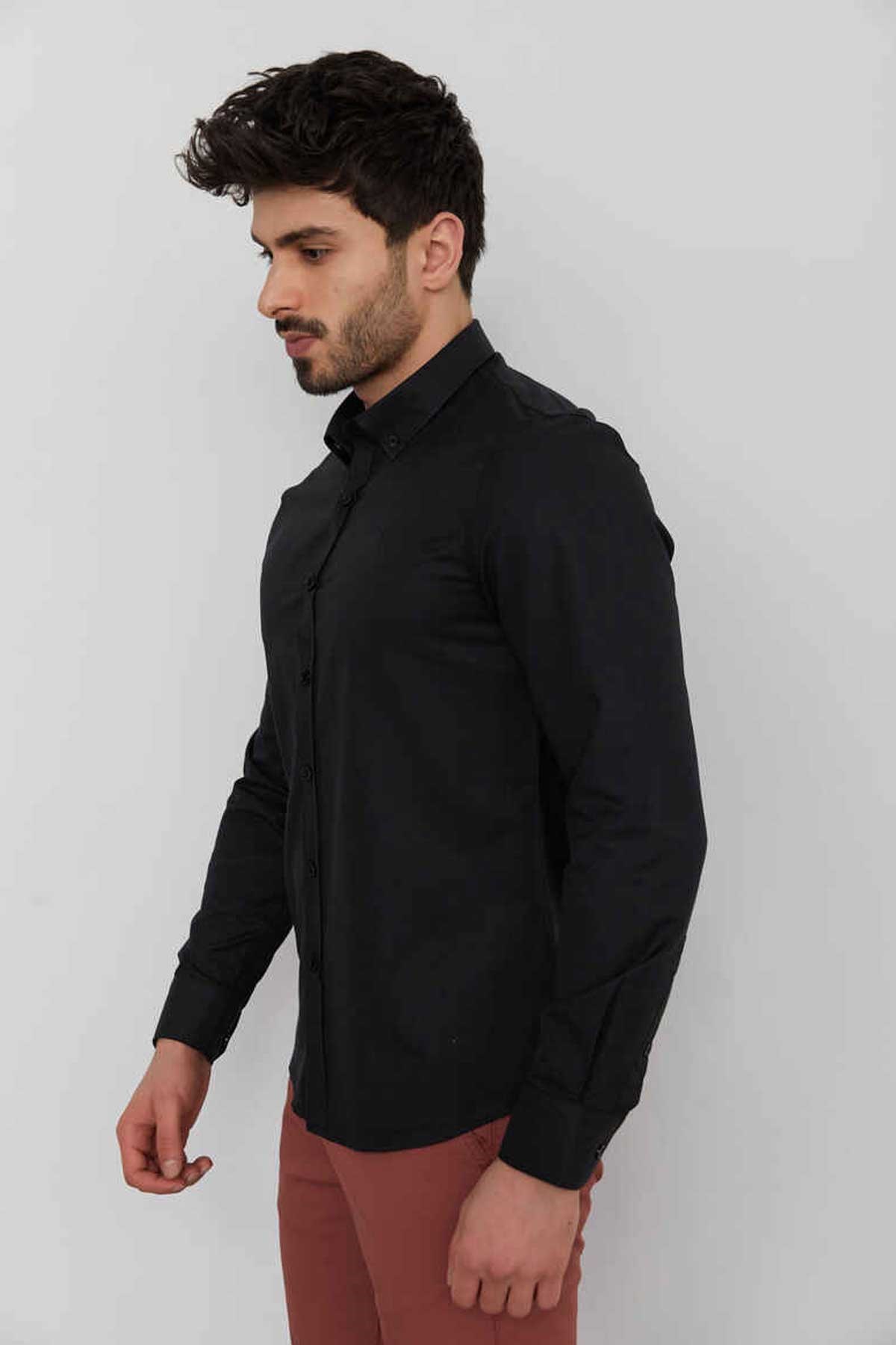Cazador Erkek Gömlek CAZ 2059 Siyah