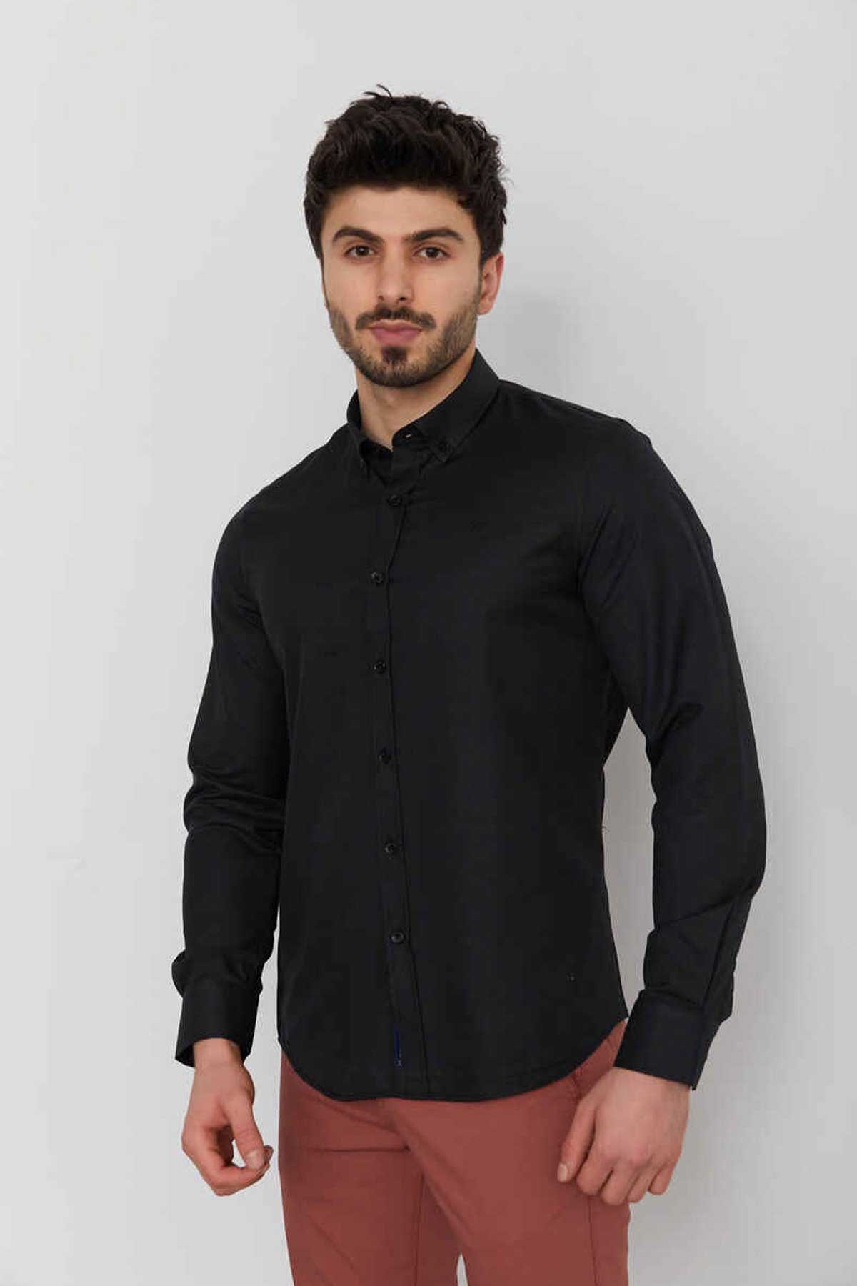 Cazador Erkek Gömlek CAZ 2059 Siyah