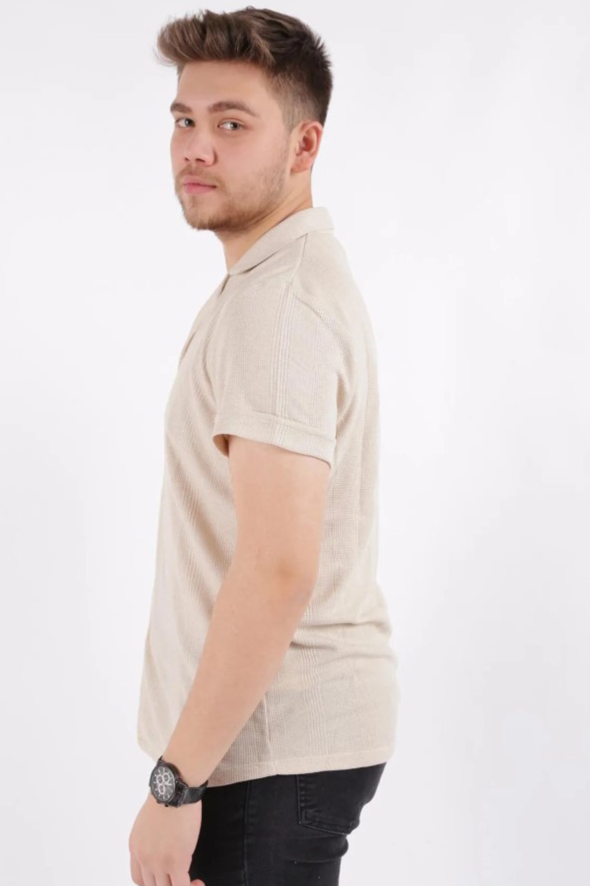 Cazador Erkek Kısa Kollu Gömlek CAZ 2000 Bej