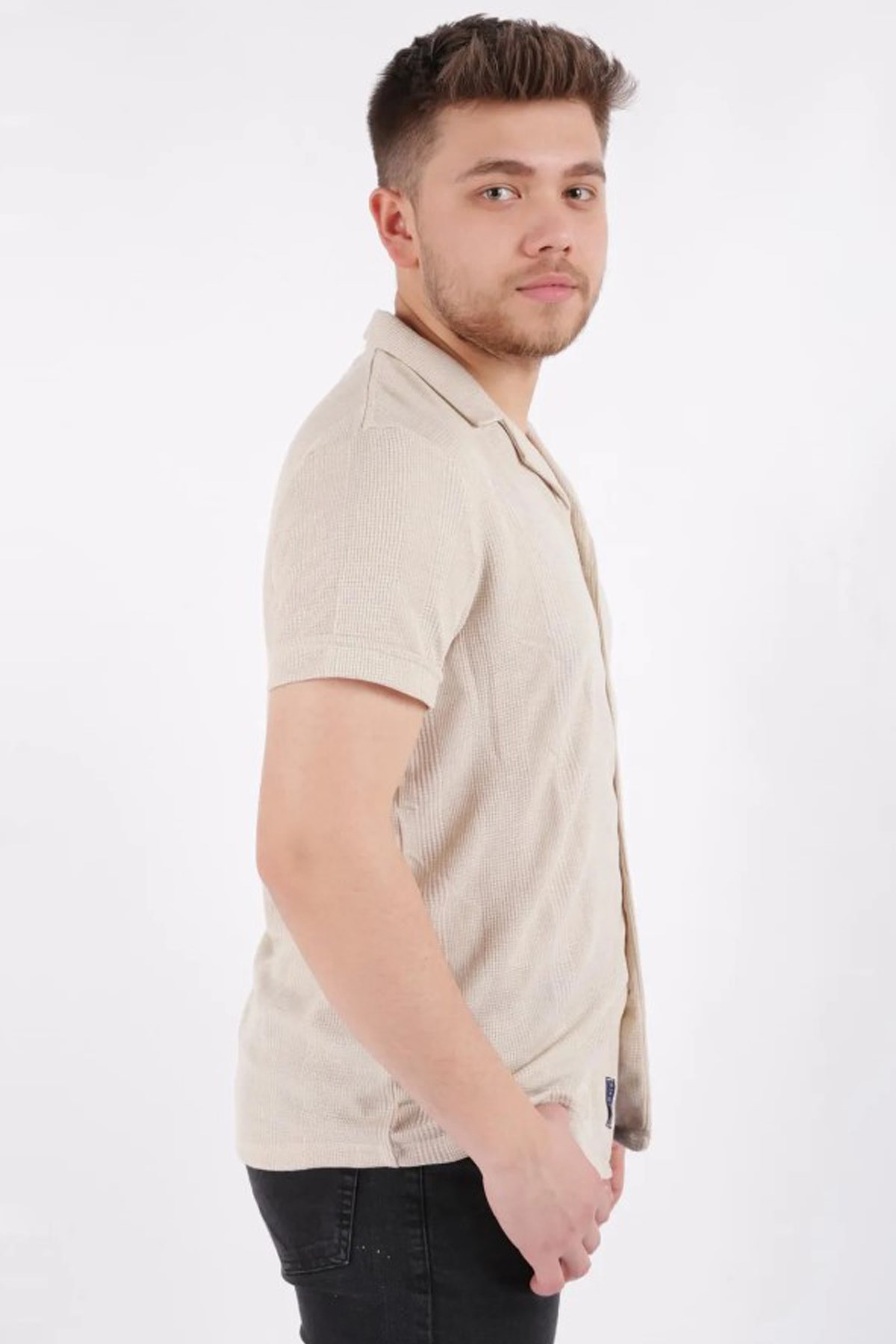 Cazador Erkek Kısa Kollu Gömlek CAZ 2000 Bej