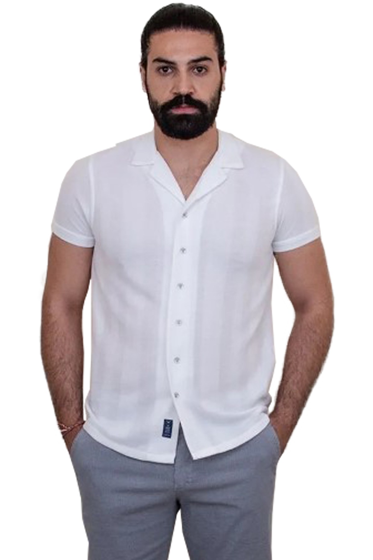 Cazador Erkek Kısa Kollu Gömlek CAZ 2000 Ekru