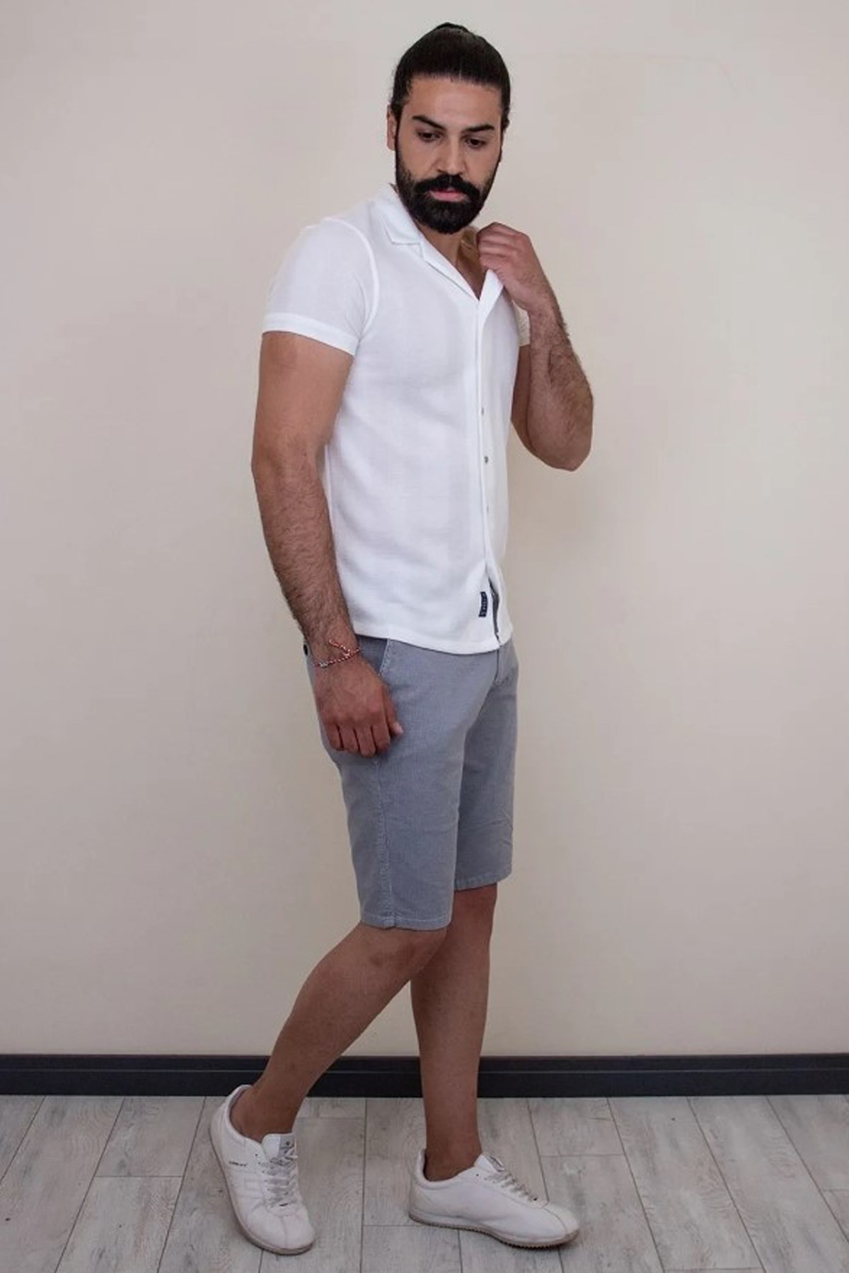 Cazador Erkek Kısa Kollu Gömlek CAZ 2000 Ekru