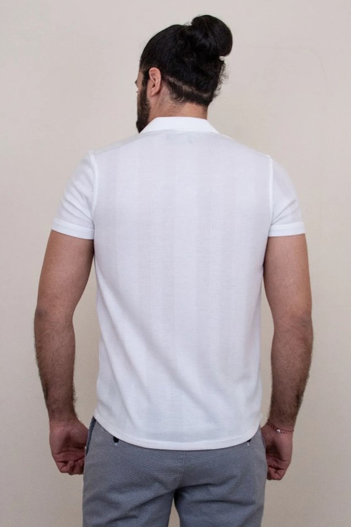 Cazador Erkek Kısa Kollu Gömlek CAZ 2000 Ekru