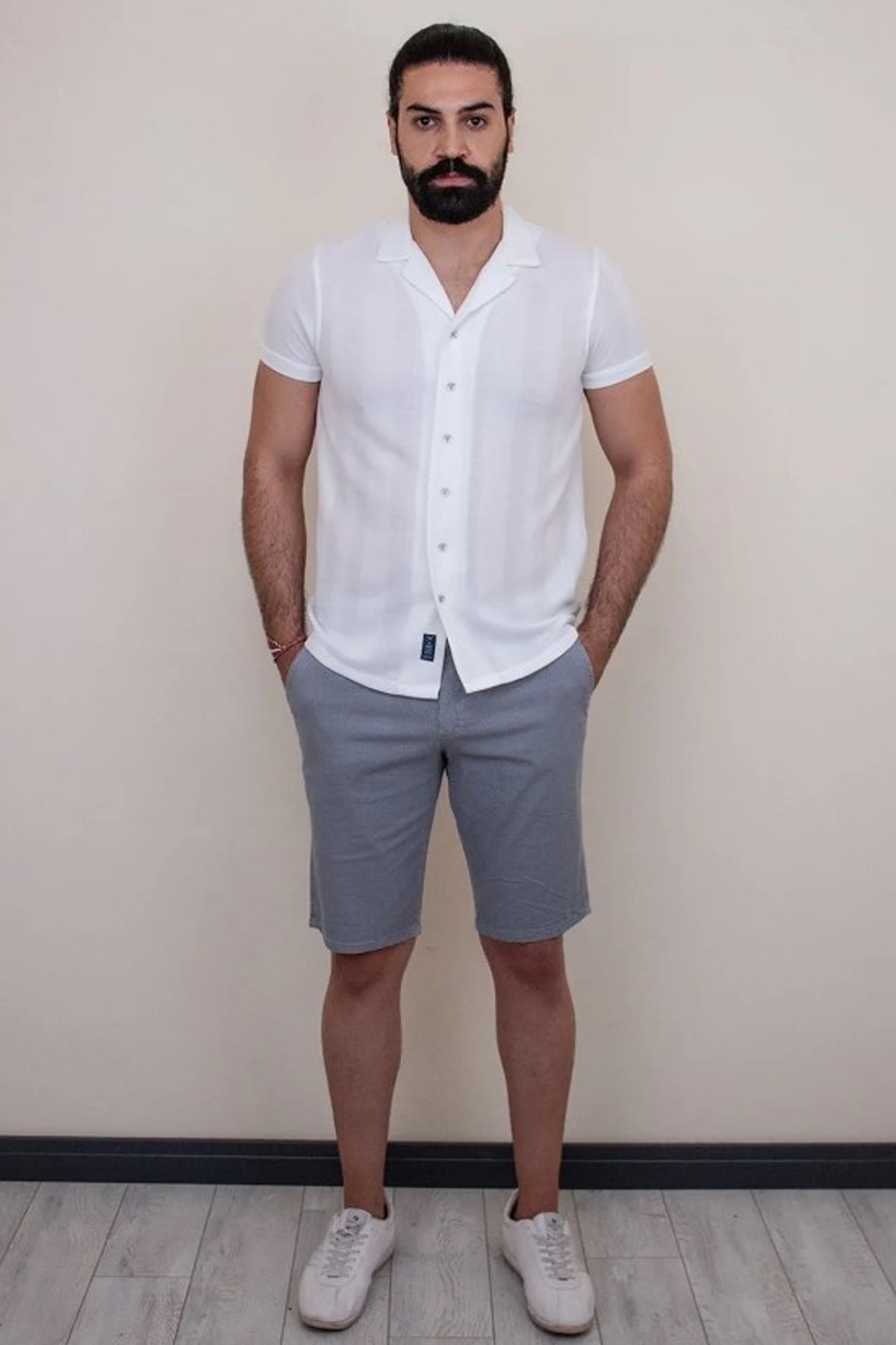 Cazador Erkek Kısa Kollu Gömlek CAZ 2000 Ekru