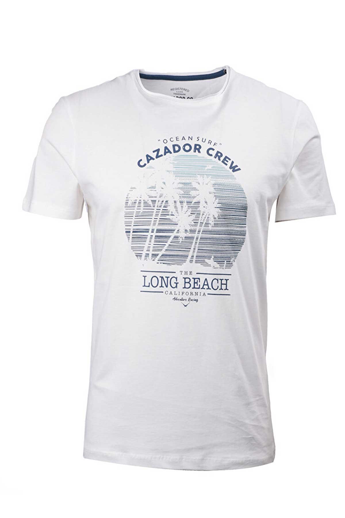 Cazador Erkek Tişört CAZ 4074 Ekru