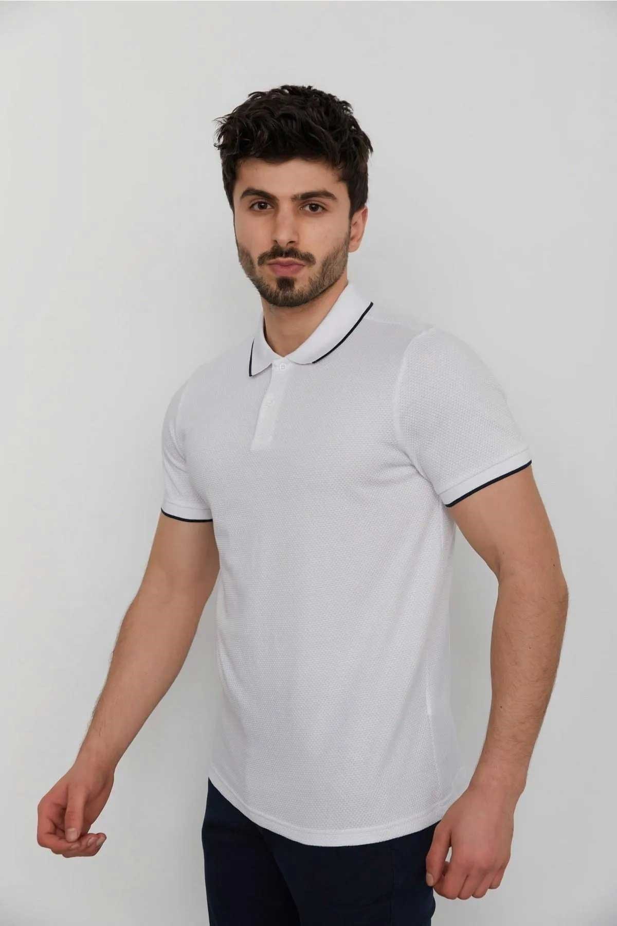 Cazador Erkek Tişört CAZ 4152 Beyaz