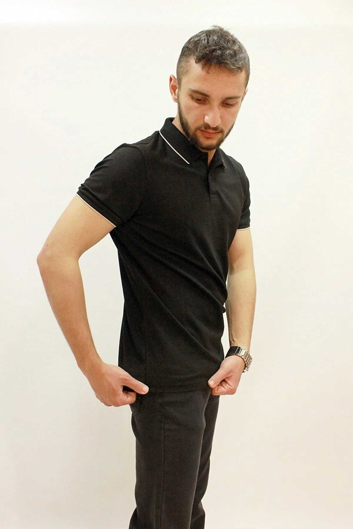 Cazador Erkek Tişört CAZ 4152 Siyah