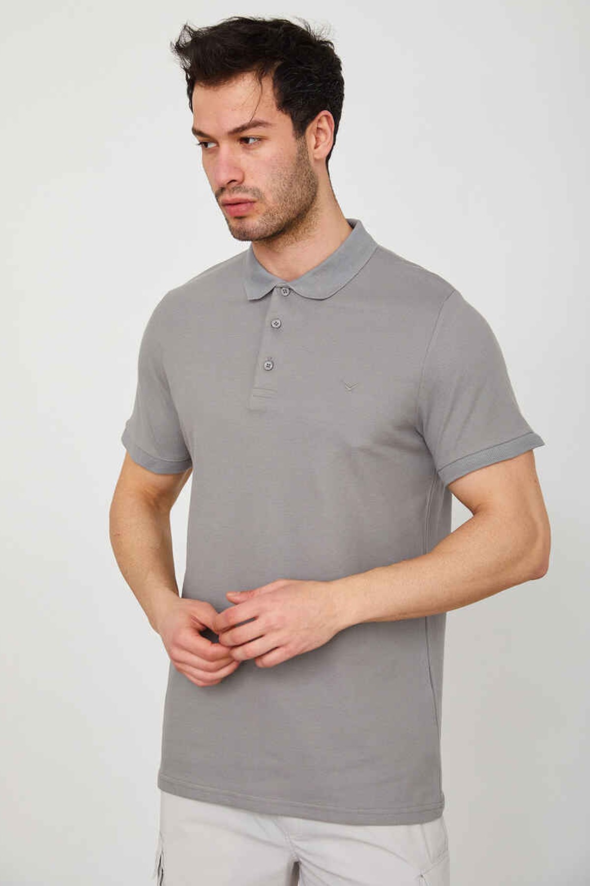 Cazador Erkek Polo Tişört CAZ 4613 Gri
