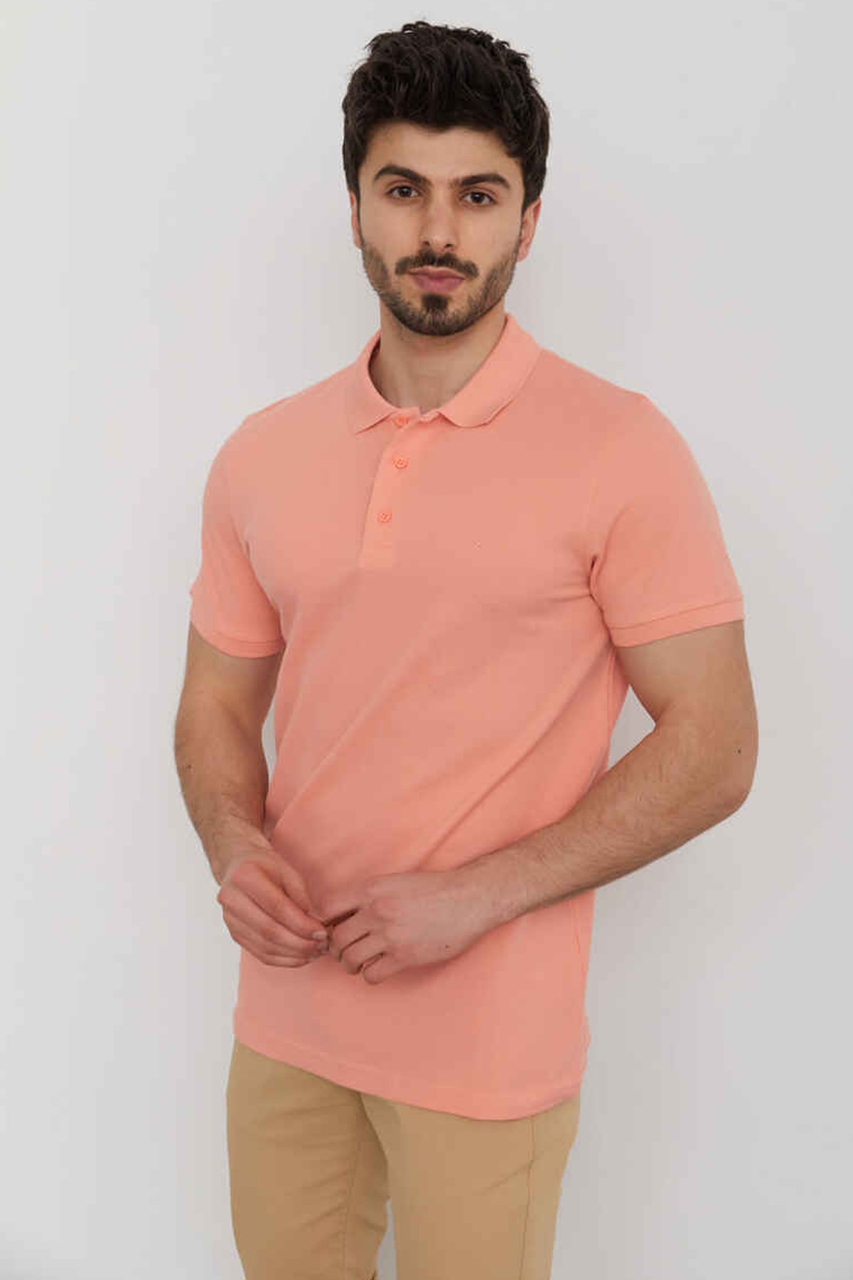 Cazador Erkek Polo Tişört CAZ 4613 Somon