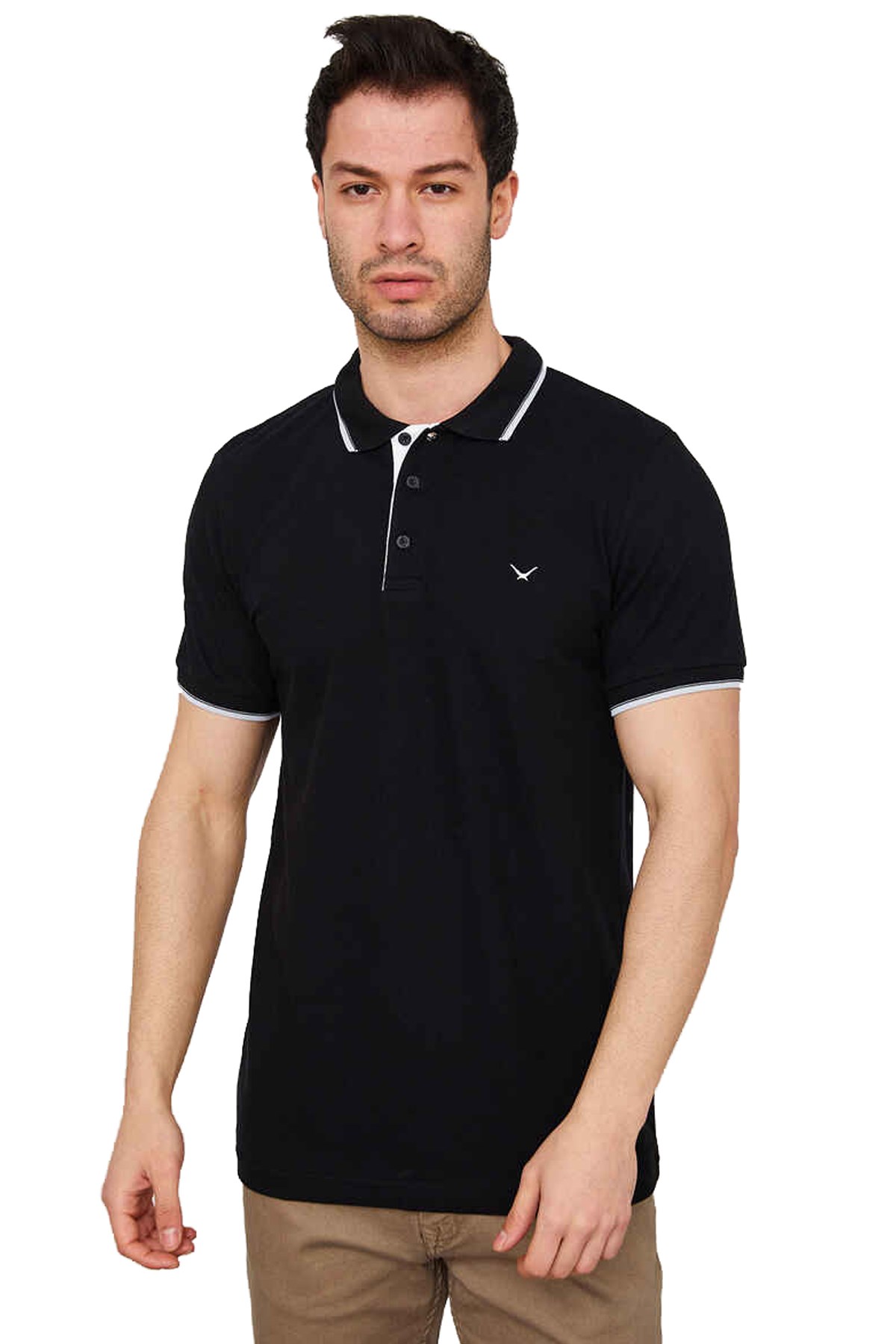 Cazador Erkek Polo Yaka Tişört CAZ 4614 Siyah