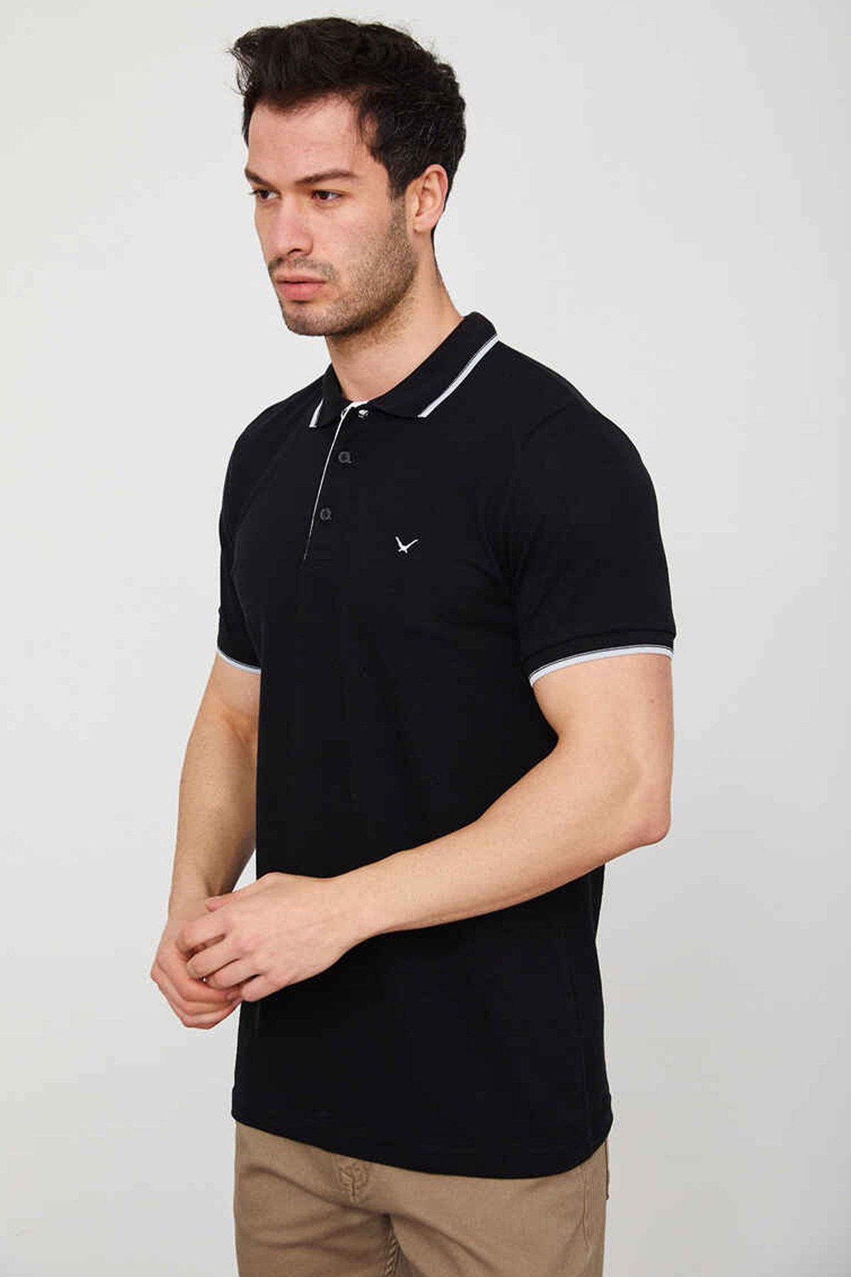 Cazador Erkek Polo Yaka Tişört CAZ 4614 Siyah