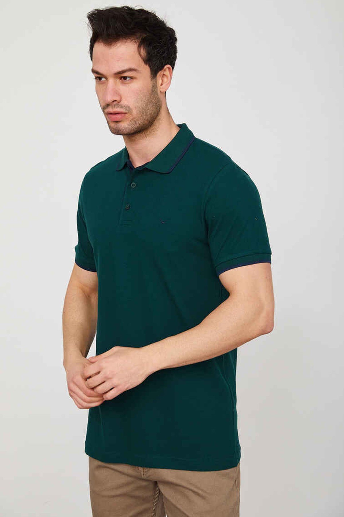 Cazador Erkek Polo Yaka Tişört CAZ 4614 Yeşil