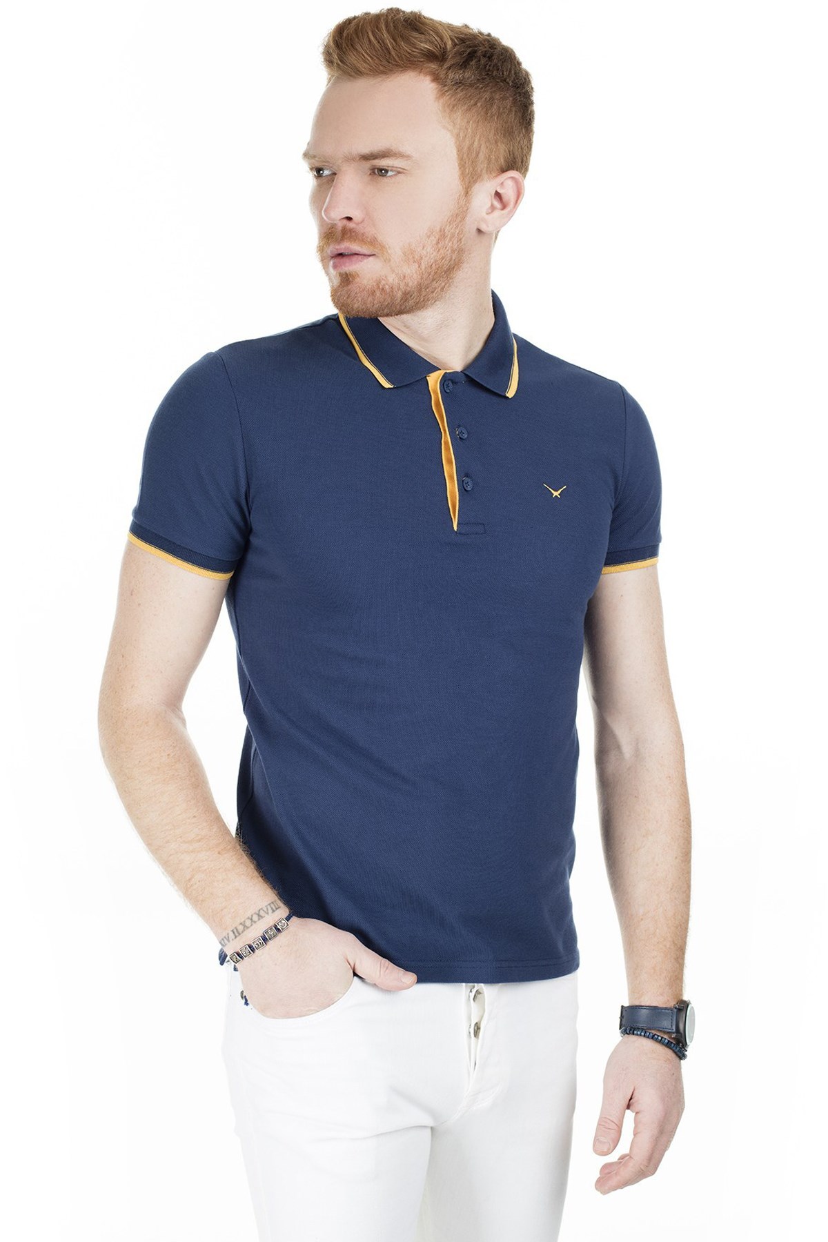 Cazador Erkek Polo Yaka Tişört CAZ 4614 Lacivert