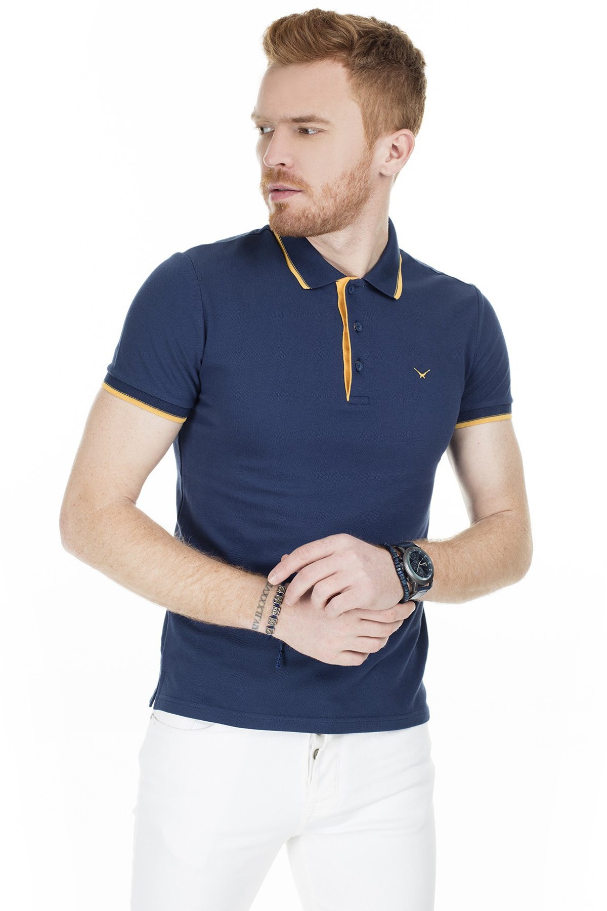 Cazador Erkek Polo Yaka Tişört CAZ 4614 Lacivert