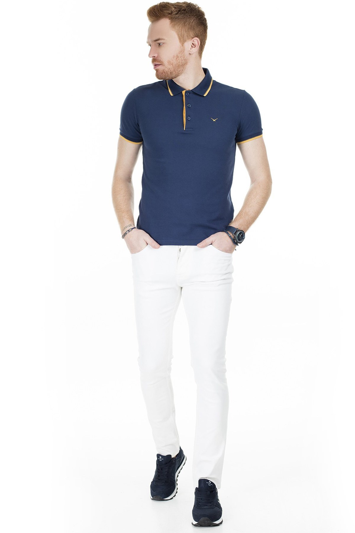 Cazador Erkek Polo Yaka Tişört CAZ 4614 Lacivert