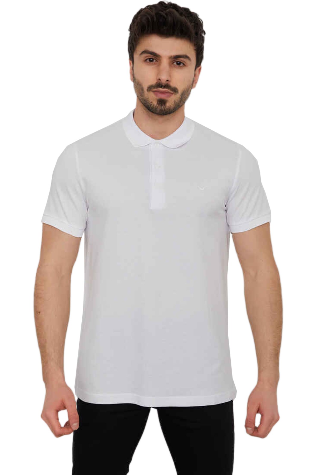 Cazador Erkek Polo Yaka Tişört CAZ 4613 BTL Beyaz