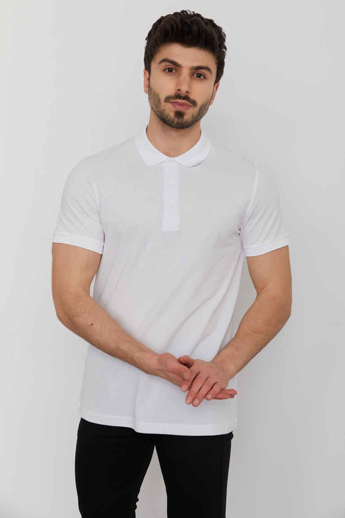 Cazador Erkek Polo Yaka Tişört CAZ 4613 BTL Beyaz
