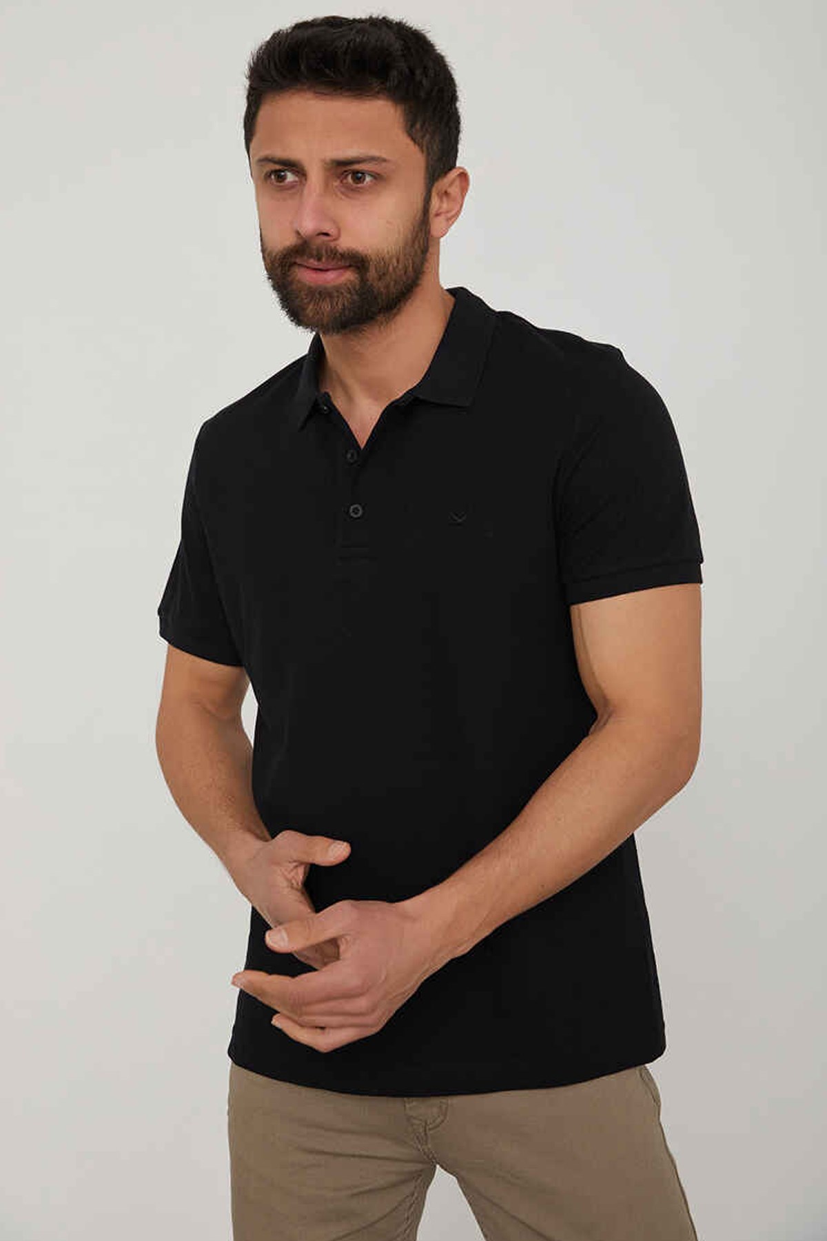 Cazador Erkek Polo Yaka Tişört CAZ 4613 BTL Siyah