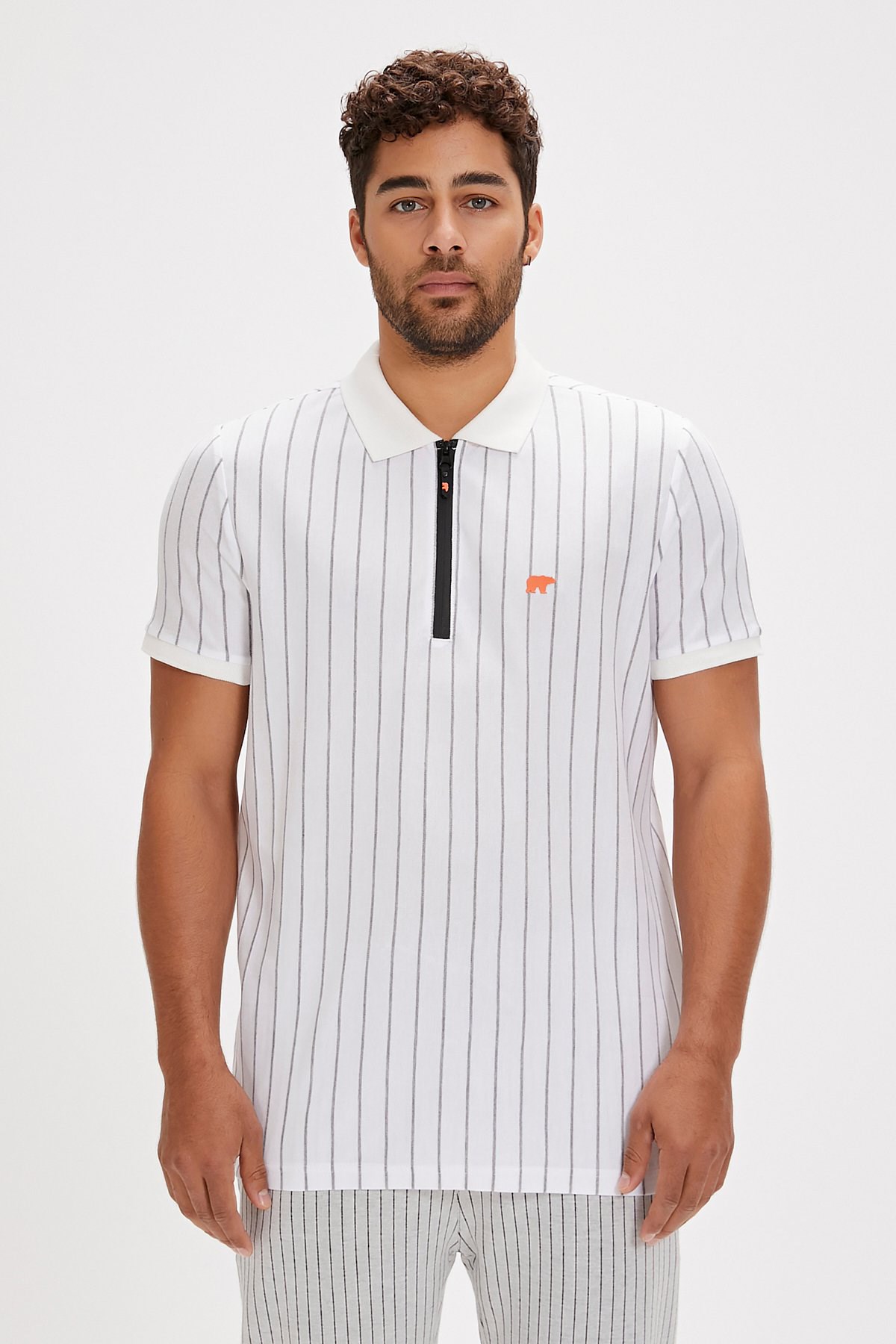 Bad Bear Theo Poloneck Erkek Tişört 24.01.07.001-C04 Beyaz