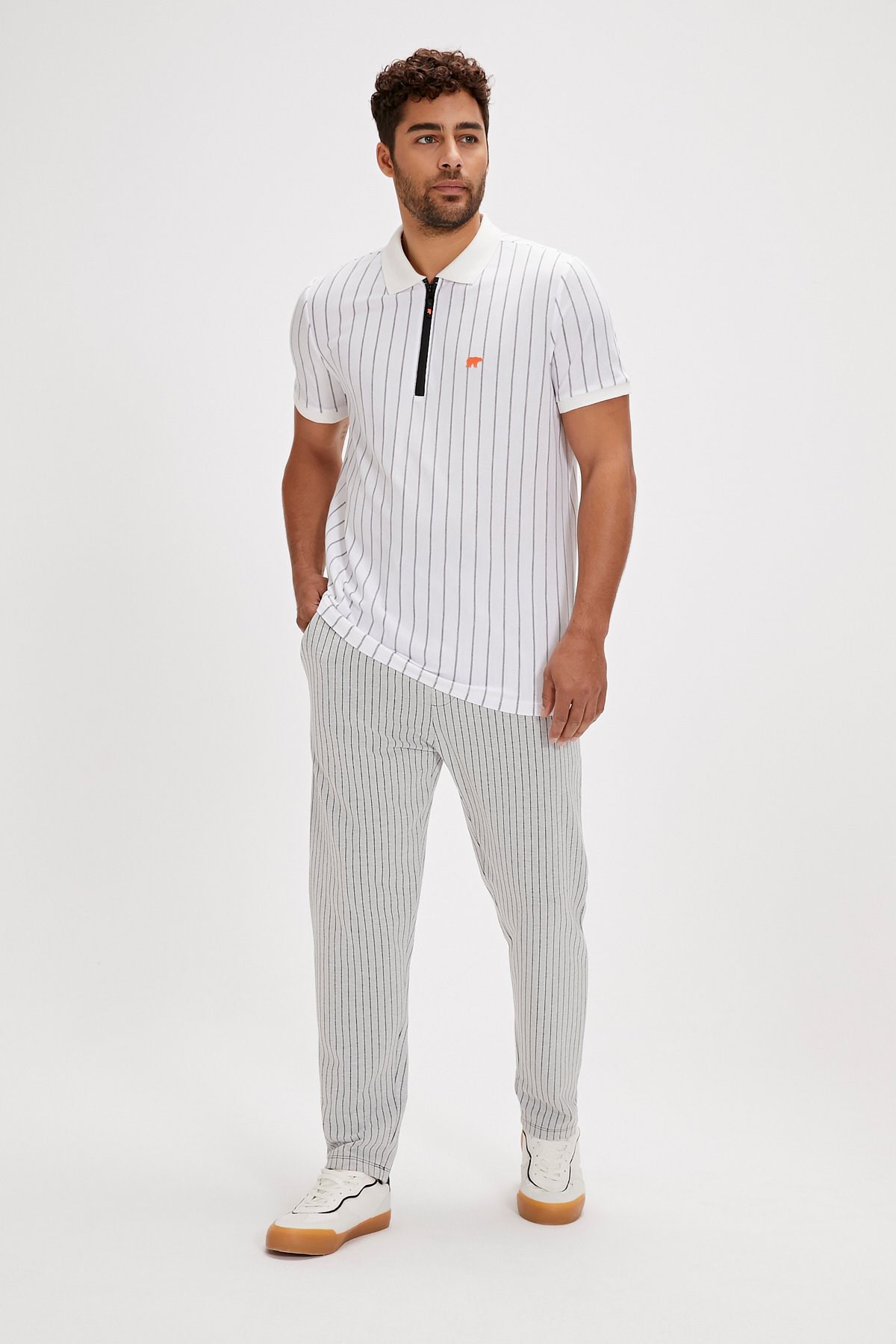 Bad Bear Theo Poloneck Erkek Tişört 24.01.07.001-C04 Beyaz