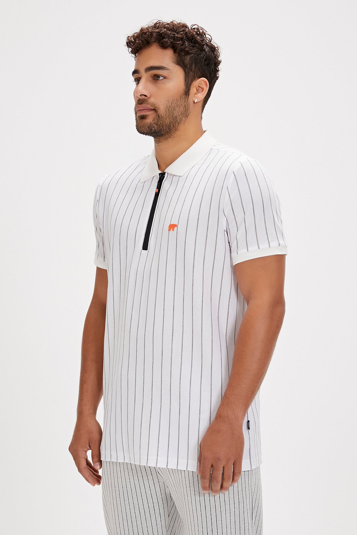 Bad Bear Theo Poloneck Erkek Tişört 24.01.07.001-C04 Beyaz