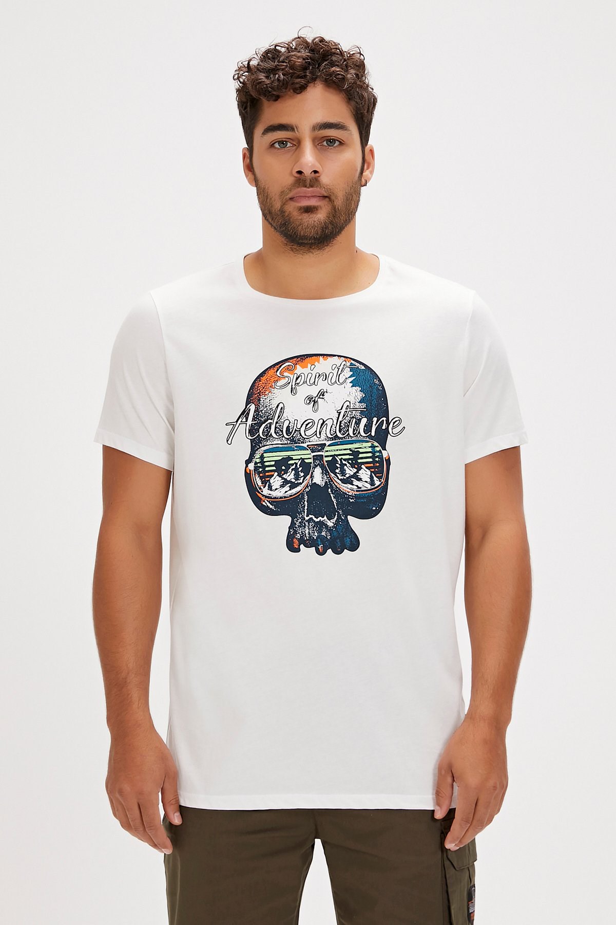 Bad Bear Bean Erkek Tişört 24.01.07.027-C04 Beyaz