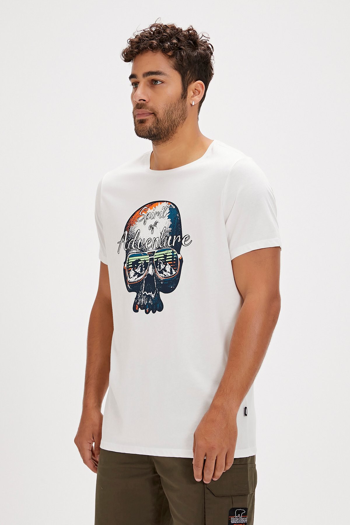 Bad Bear Bean Erkek Tişört 24.01.07.027-C04 Beyaz
