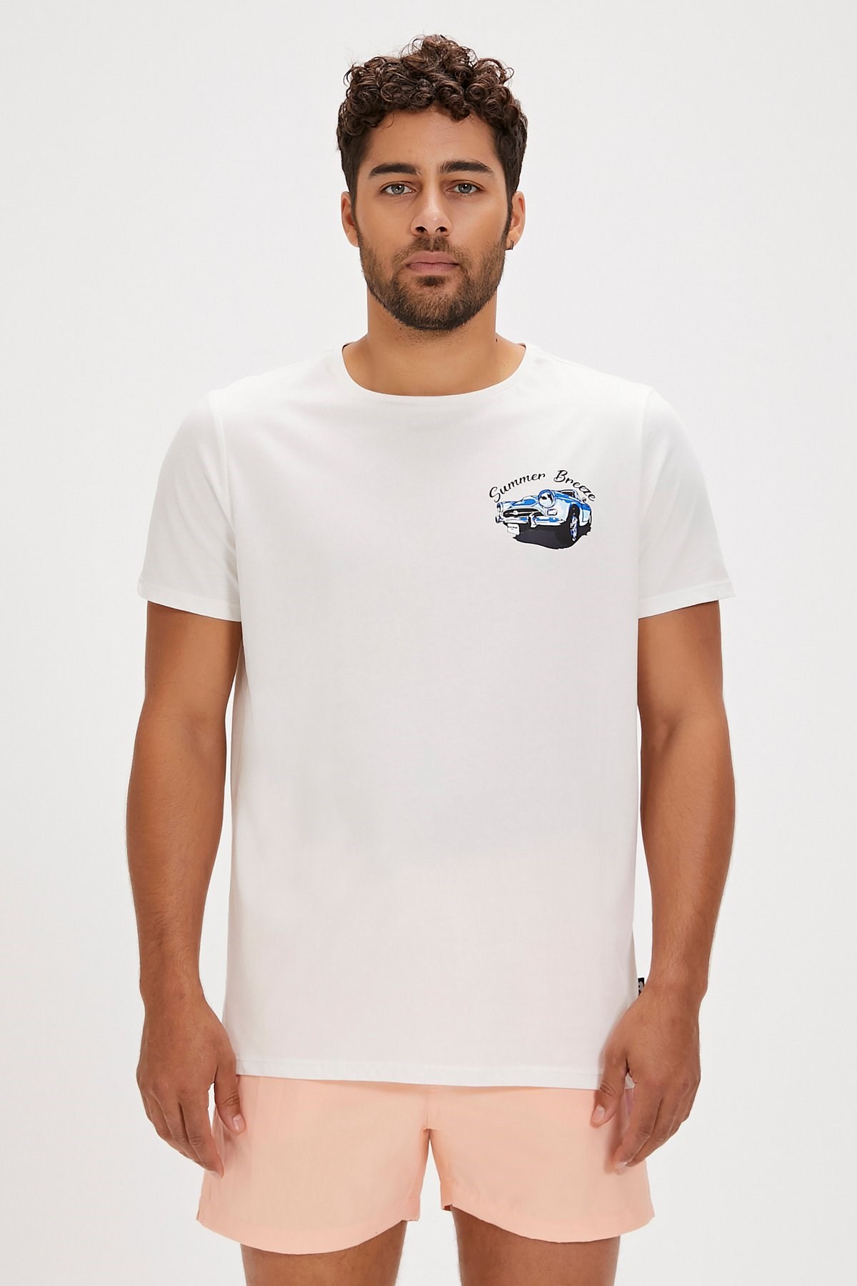 Bad Bear Dustin Erkek Tişört 24.01.07.033-C04 Beyaz