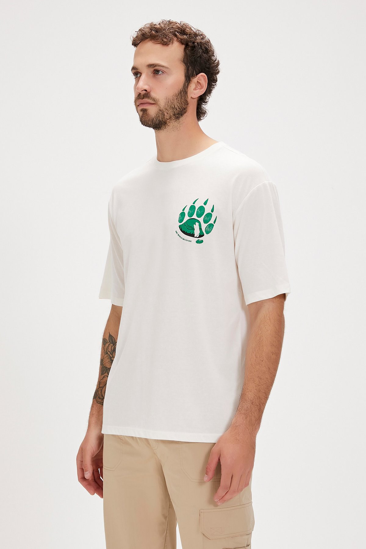 Bad Bear Re-One World Erkek Tişört 24.01.07.046-C108 Beyaz