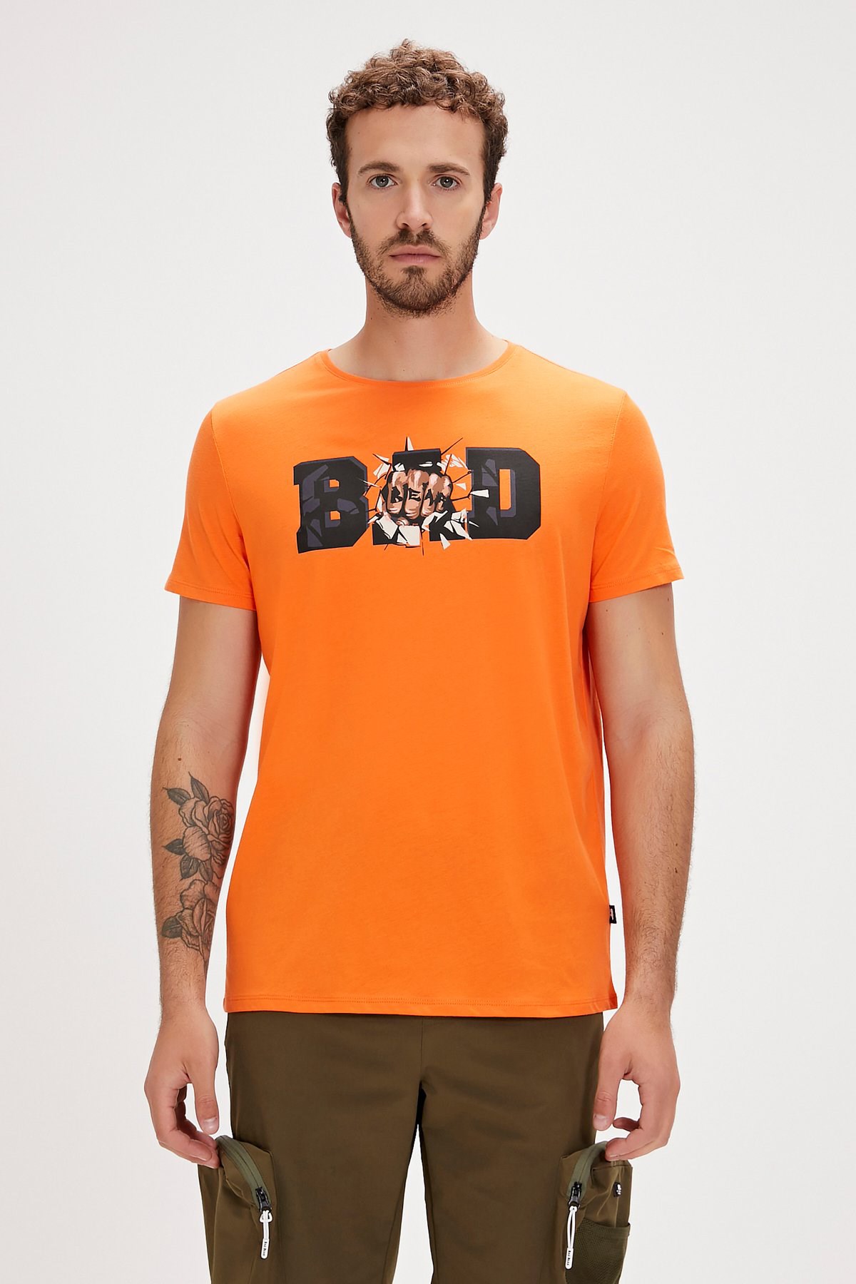 Bad Bear Bang Erkek Tişört 24.01.07.058-C38 Turuncu