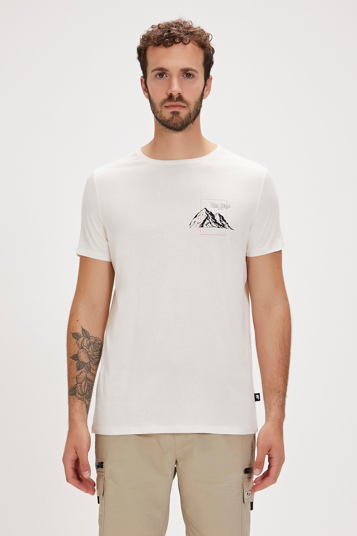 Bad Bear Carl Erkek Tişört 24.01.07.059-C108 Beyaz