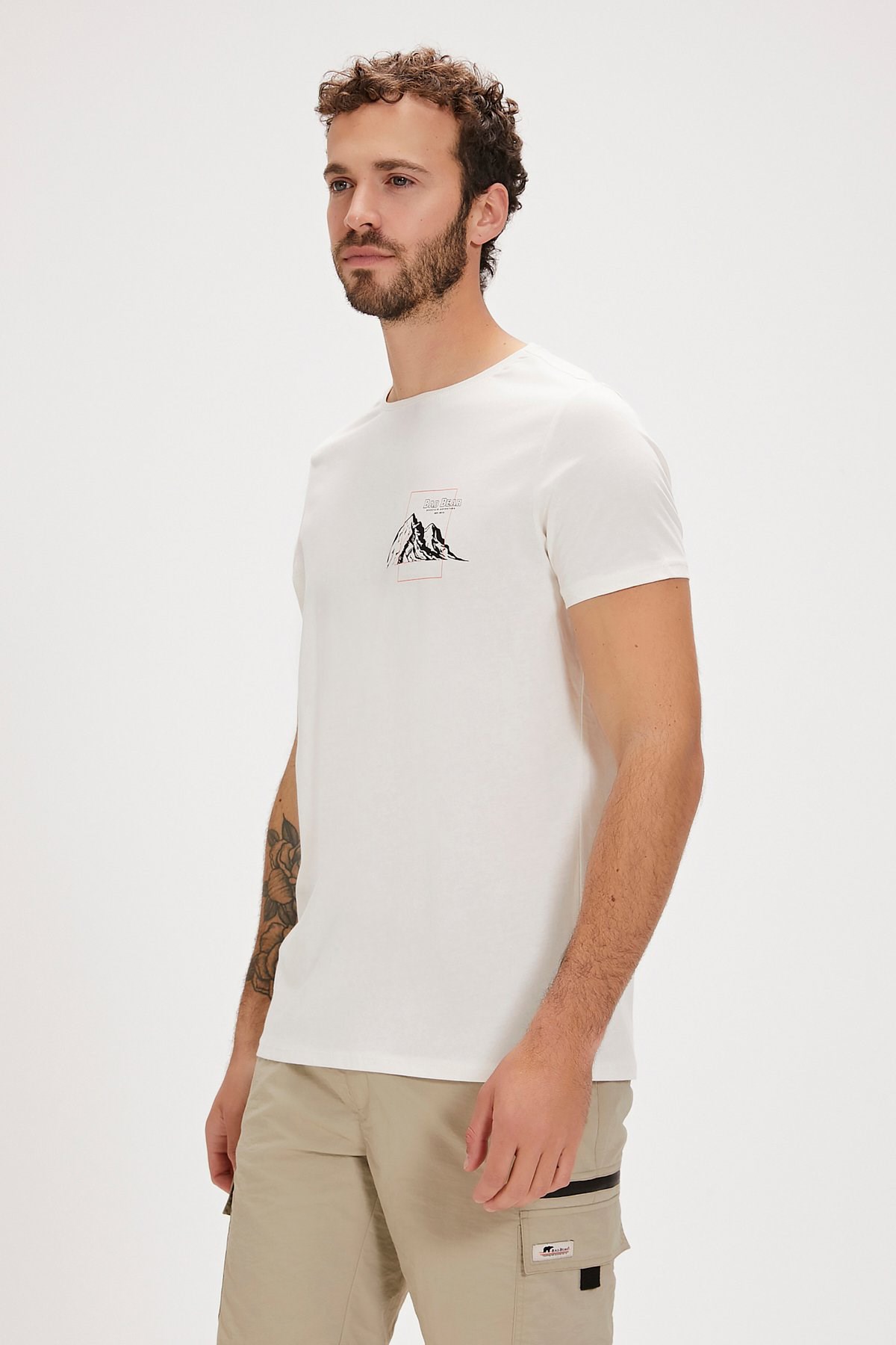 Bad Bear Carl Erkek Tişört 24.01.07.059-C108 Beyaz