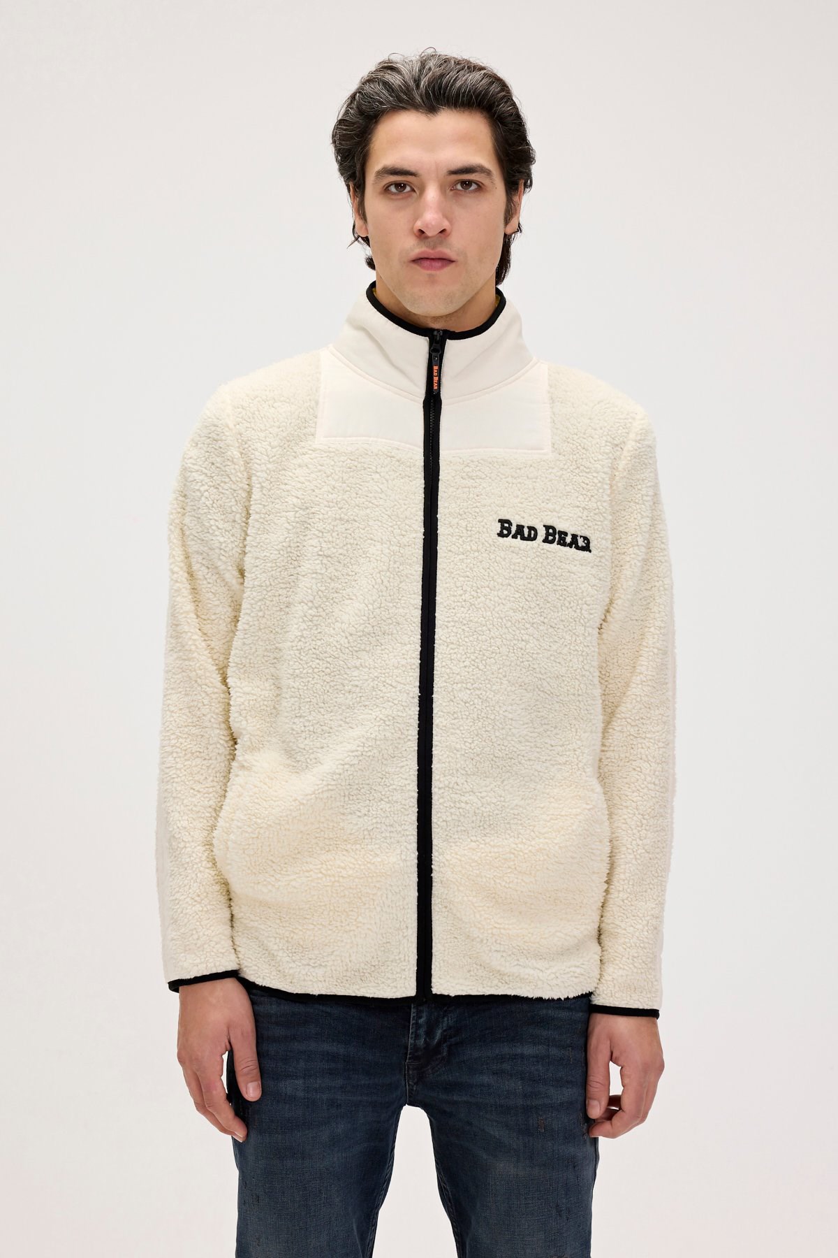 Bad Bear Galvin Erkek Peluş Sweatshirt 24.02.29.001-C04 Beyaz