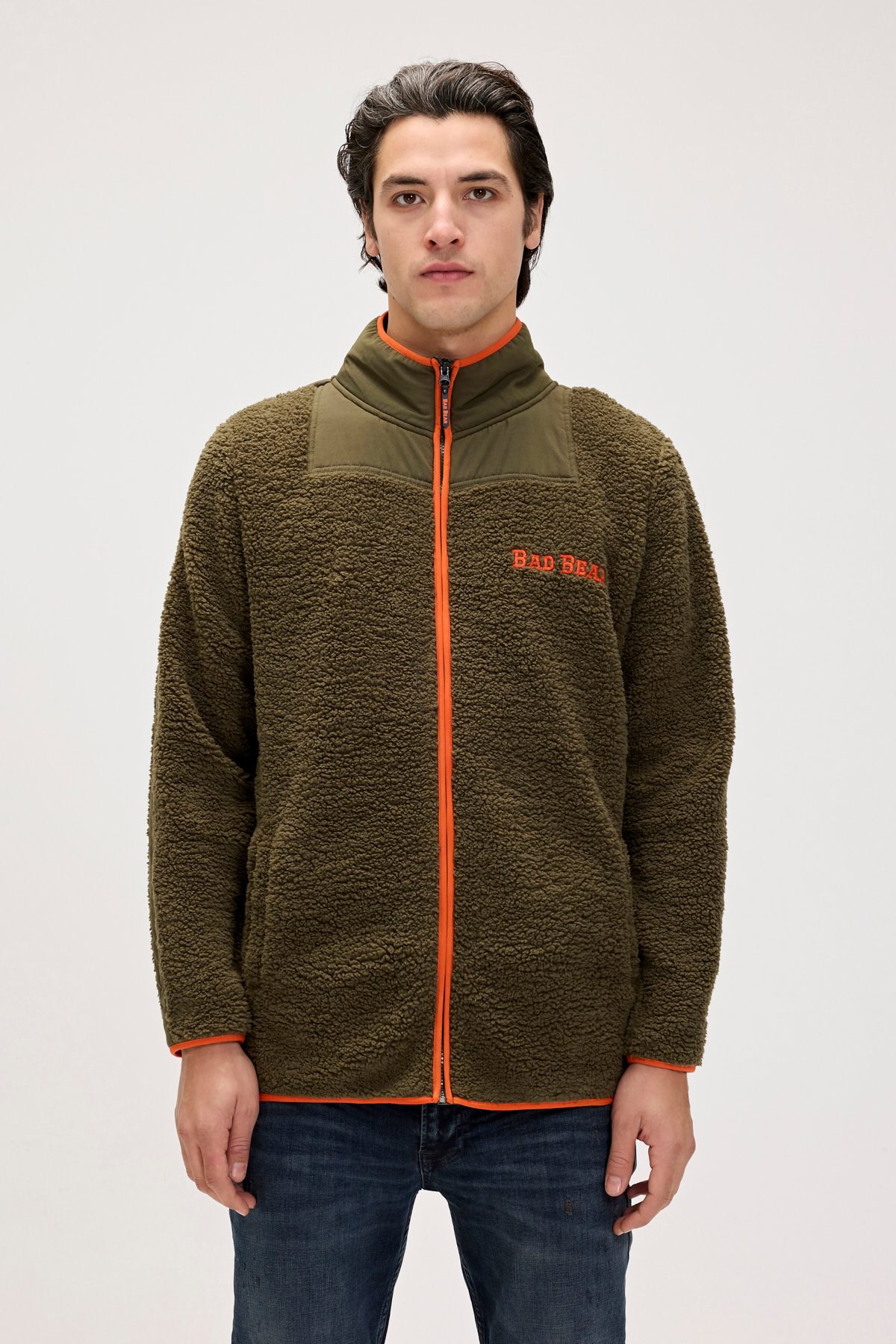 Bad Bear Galvin Erkek Peluş Sweatshirt 24.02.29.001-C70 Haki