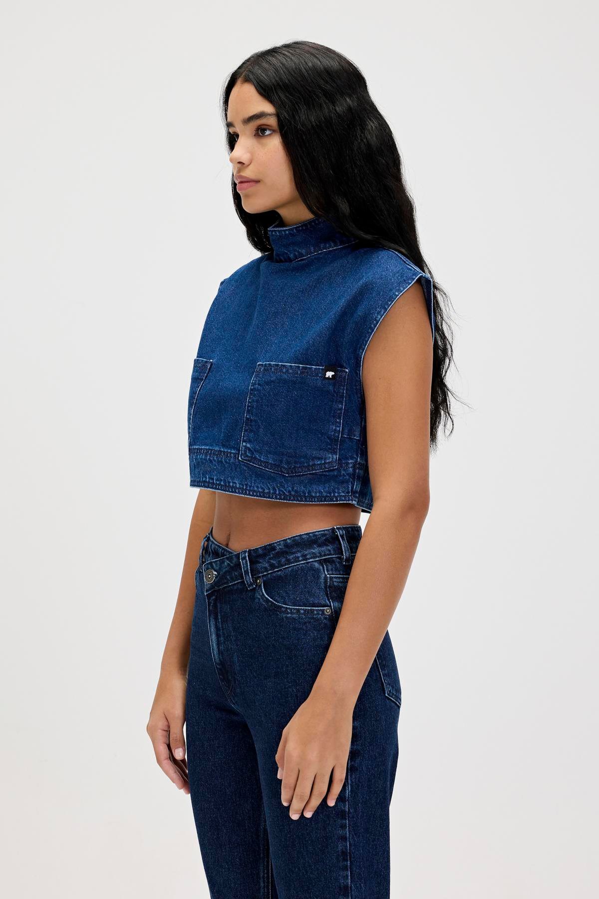 Bad Bear Veronica Kadın Denim Crop 24.03.70.002-C15 Lacivert