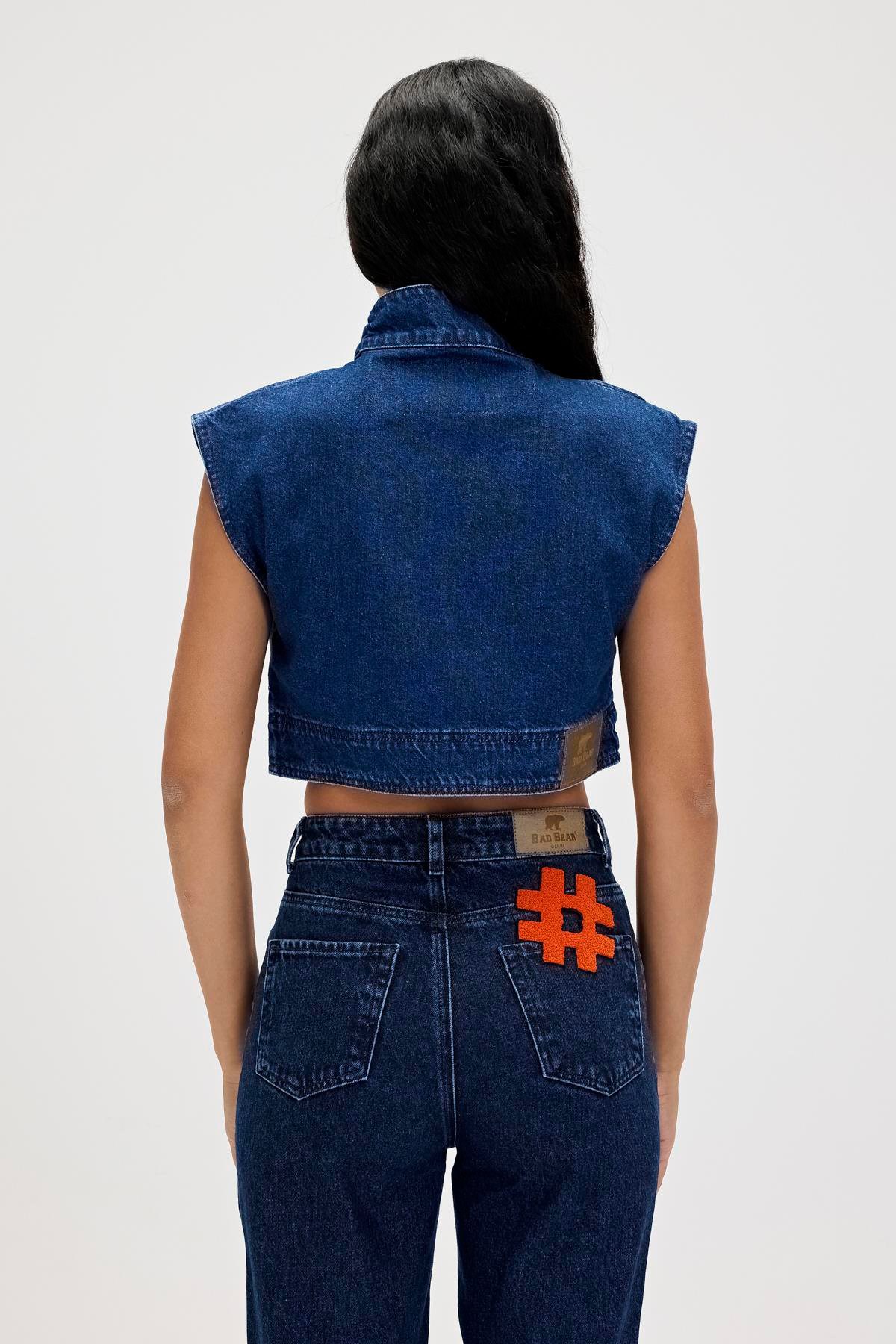 Bad Bear Veronica Kadın Denim Crop 24.03.70.002-C15 Lacivert
