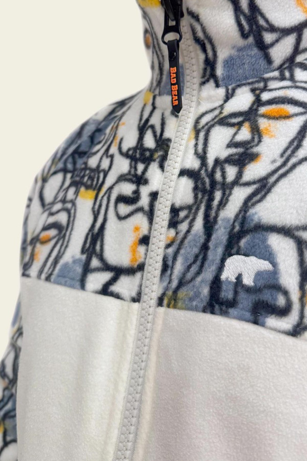 Bad Bear Face Erkek Sweatshirt 25.02.12.038-C04 Beyaz