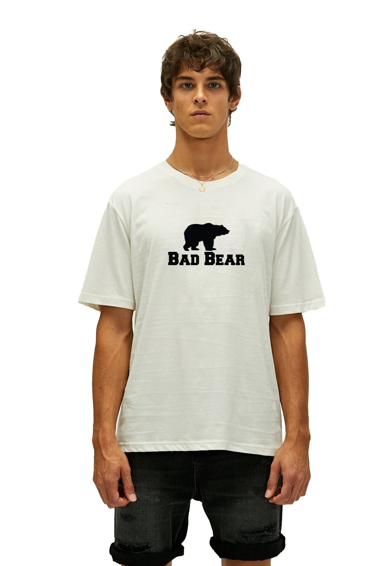 Bad Bear Muscle Erkek Tişört 26.01.07.024-C04 Beyaz