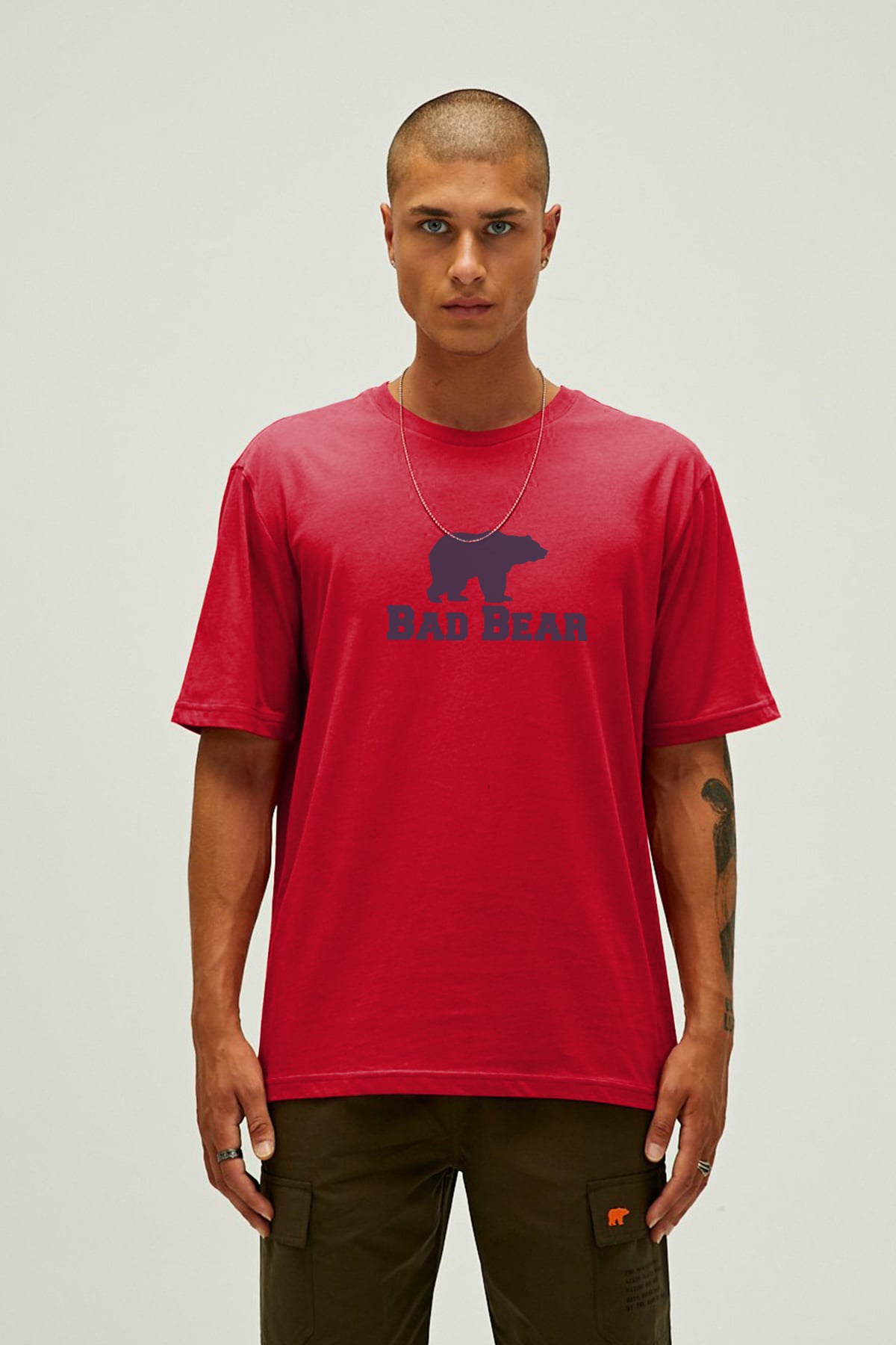 Bad Bear Muscle Erkek Tişört 26.01.07.024-C54 Kırmızı
