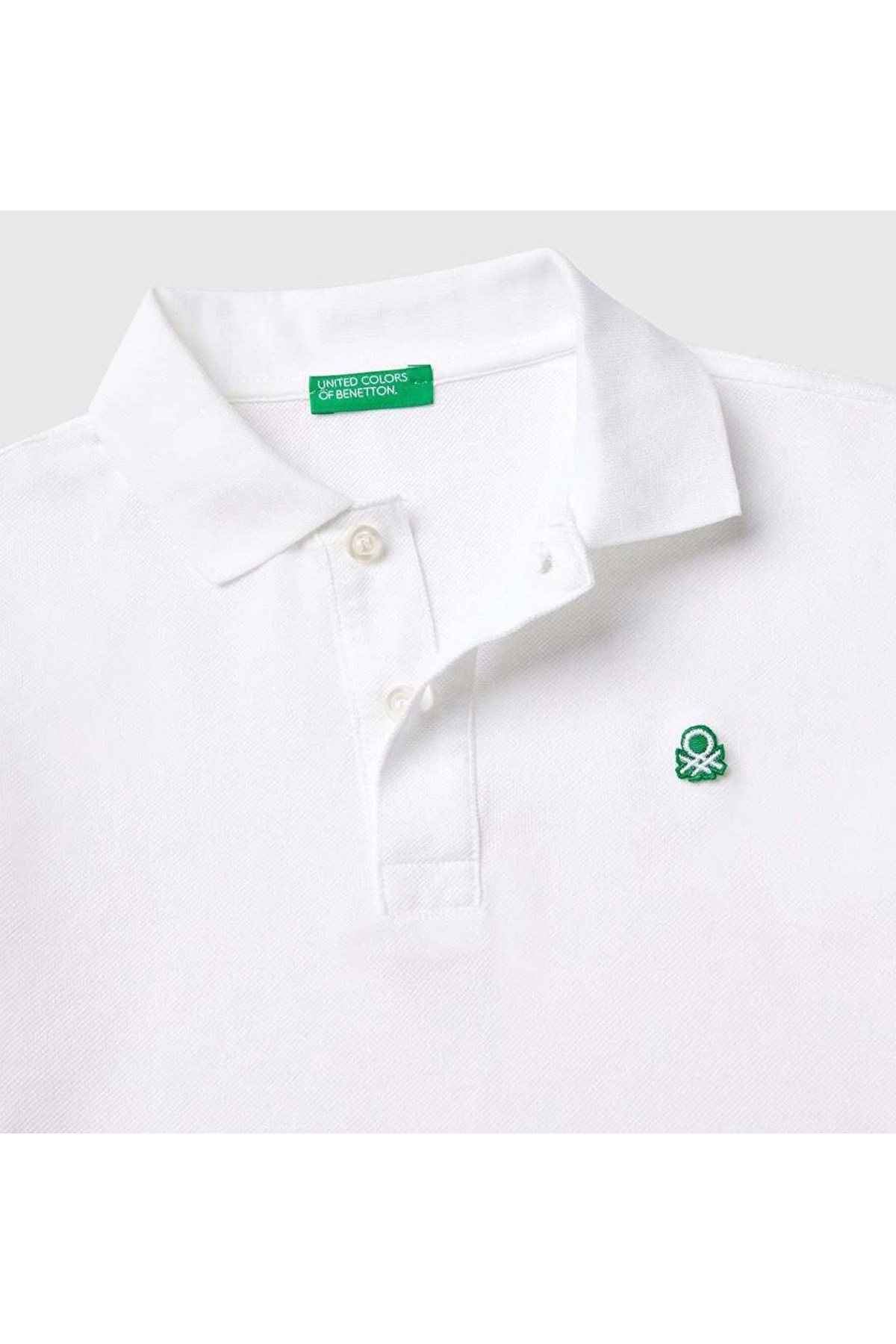 Benetton Çocuk Polo Tişört 3089C300Q Beyaz