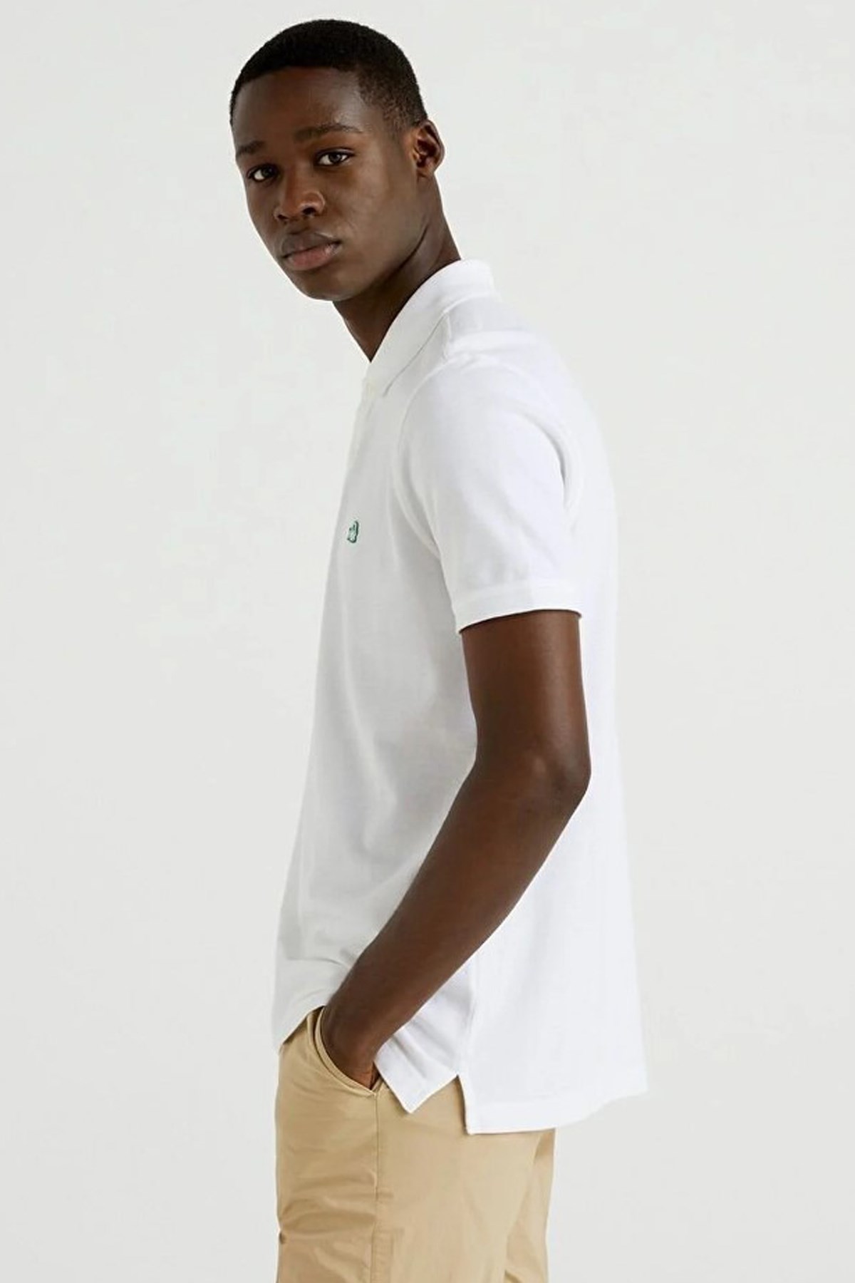 Benetton Erkek Polo Tişört 3089J3179 Beyaz
