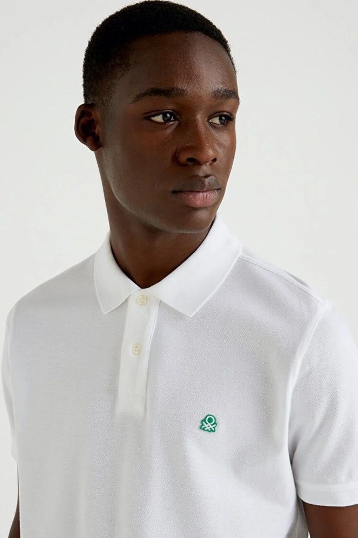 Benetton Erkek Polo Tişört 3089J3179 Beyaz