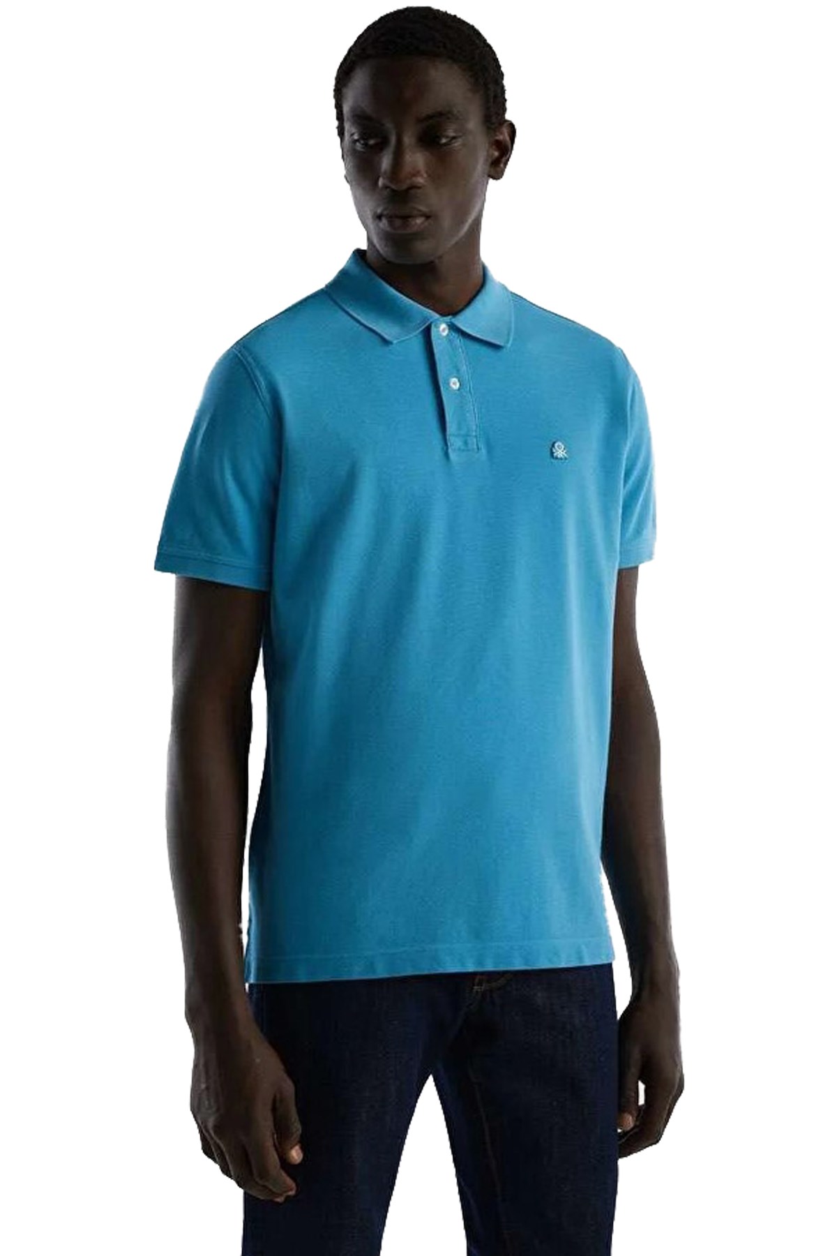 Benetton Erkek Polo Tişört 3089J3179 Petrol