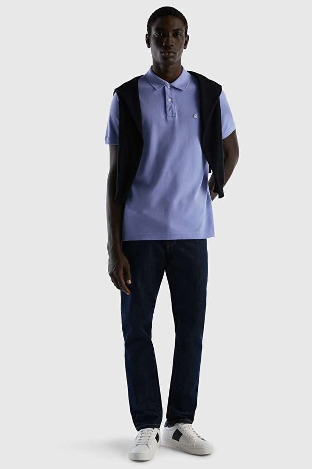 Benetton Erkek Polo Tişört 3089J3179 Lila