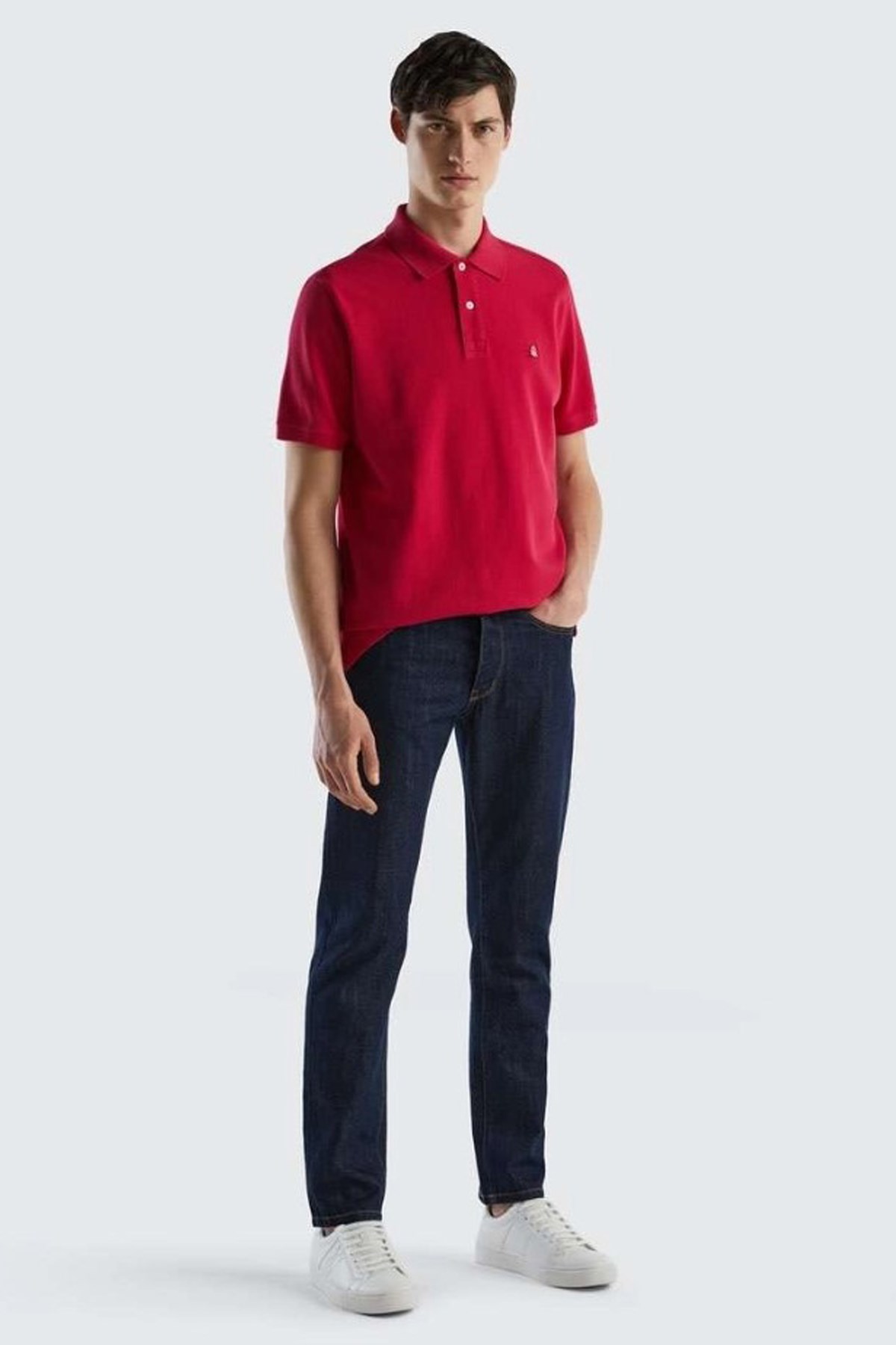Benetton Erkek Polo Tişört 3089J3179 Fuşya